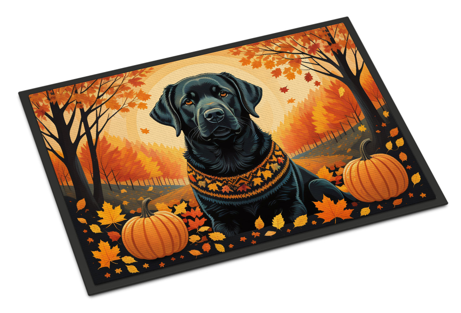 Buy this Black Labrador Retriever Fall Indoor or Outdoor Mat 24x36