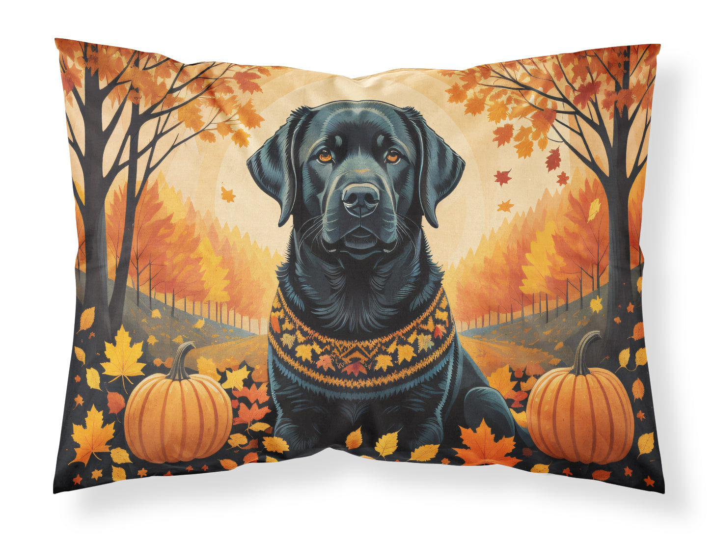 Buy this Black Labrador Retriever Fall Fabric Standard Pillowcase