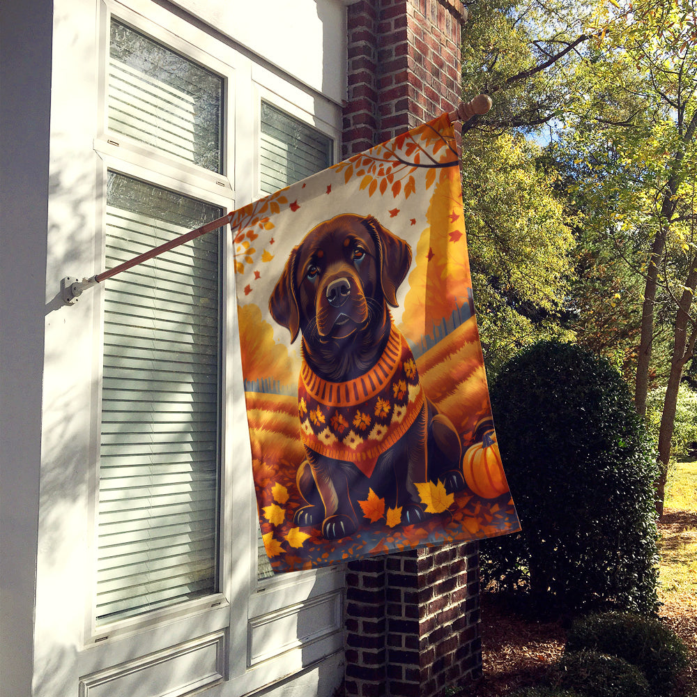 Buy this Chocolate Labrador Retriever Fall House Flag