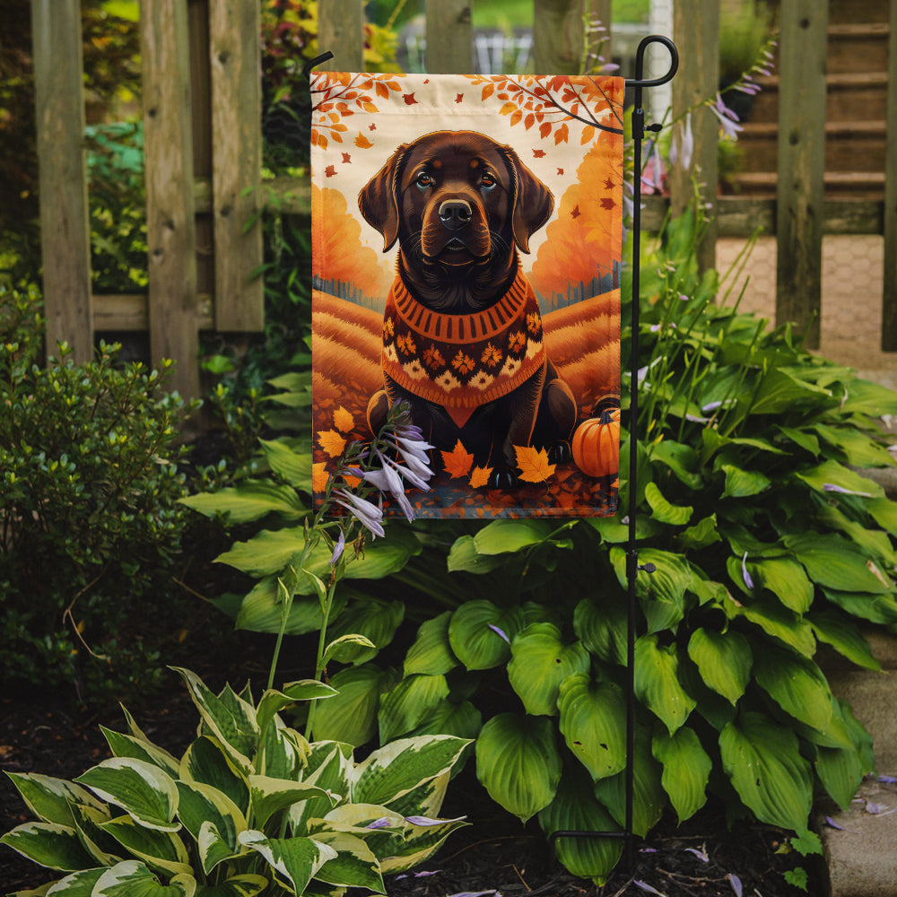 Chocolate Labrador Retriever Fall Garden Flag  the-store.com.