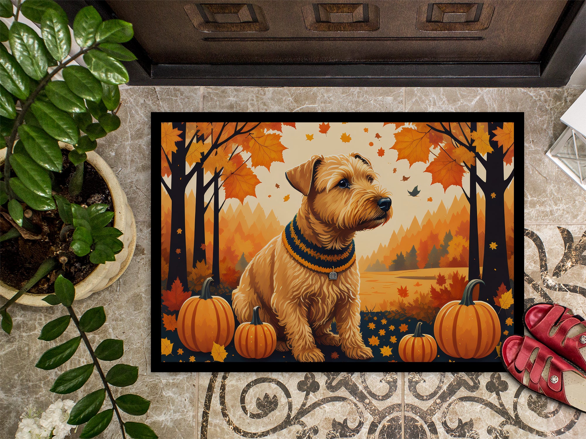 Lakeland Terrier Fall Indoor or Outdoor Mat 24x36