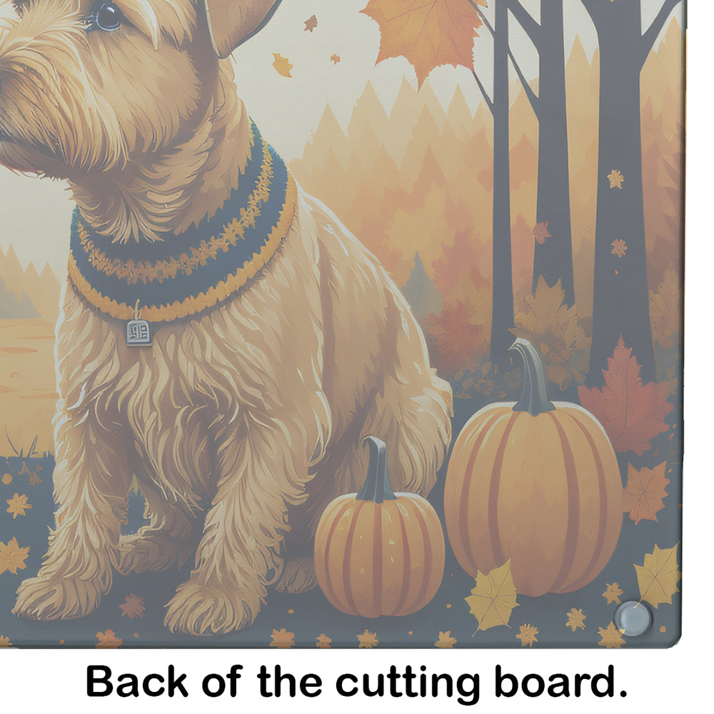 Lakeland Terrier Fall Glass Cutting Board Large  the-store.com.