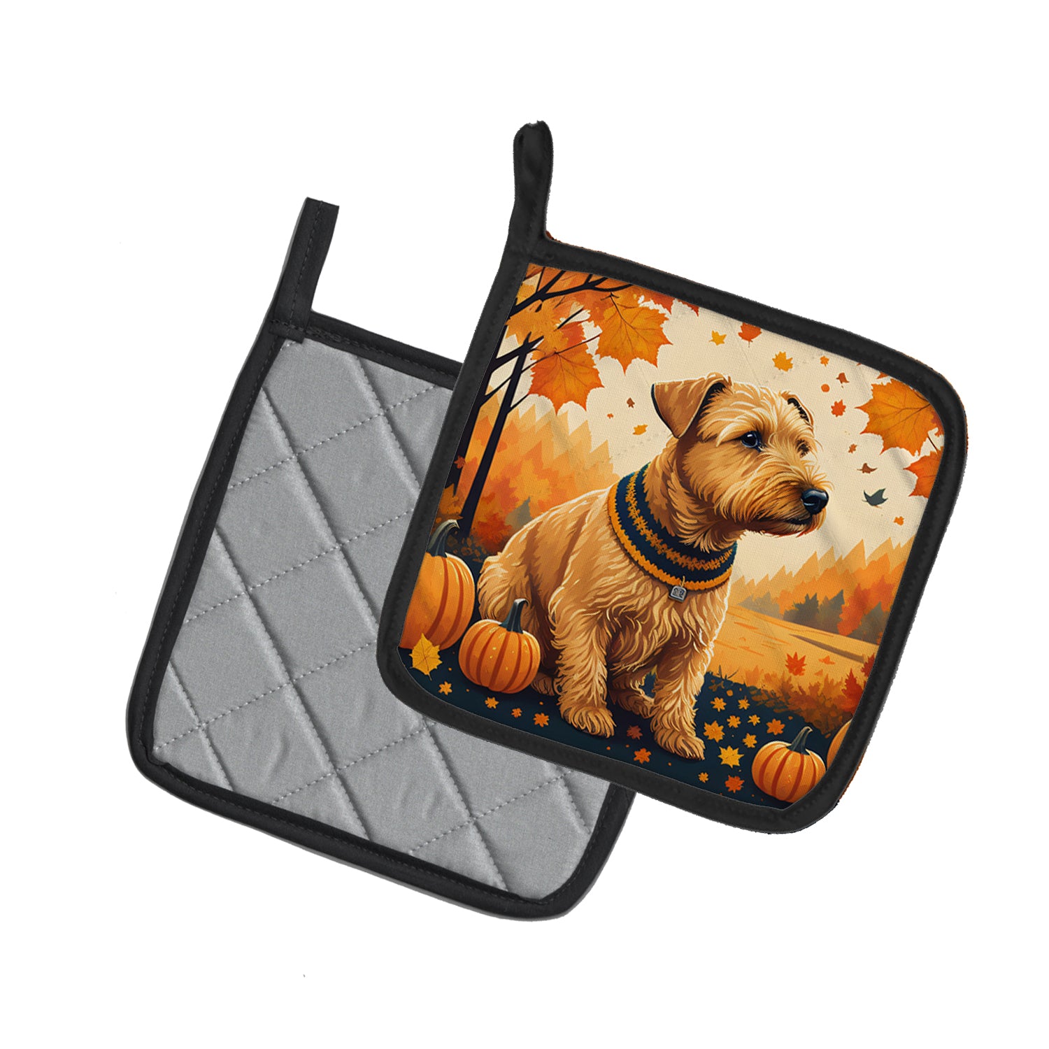 Lakeland Terrier Fall Pair of Pot Holders  the-store.com.