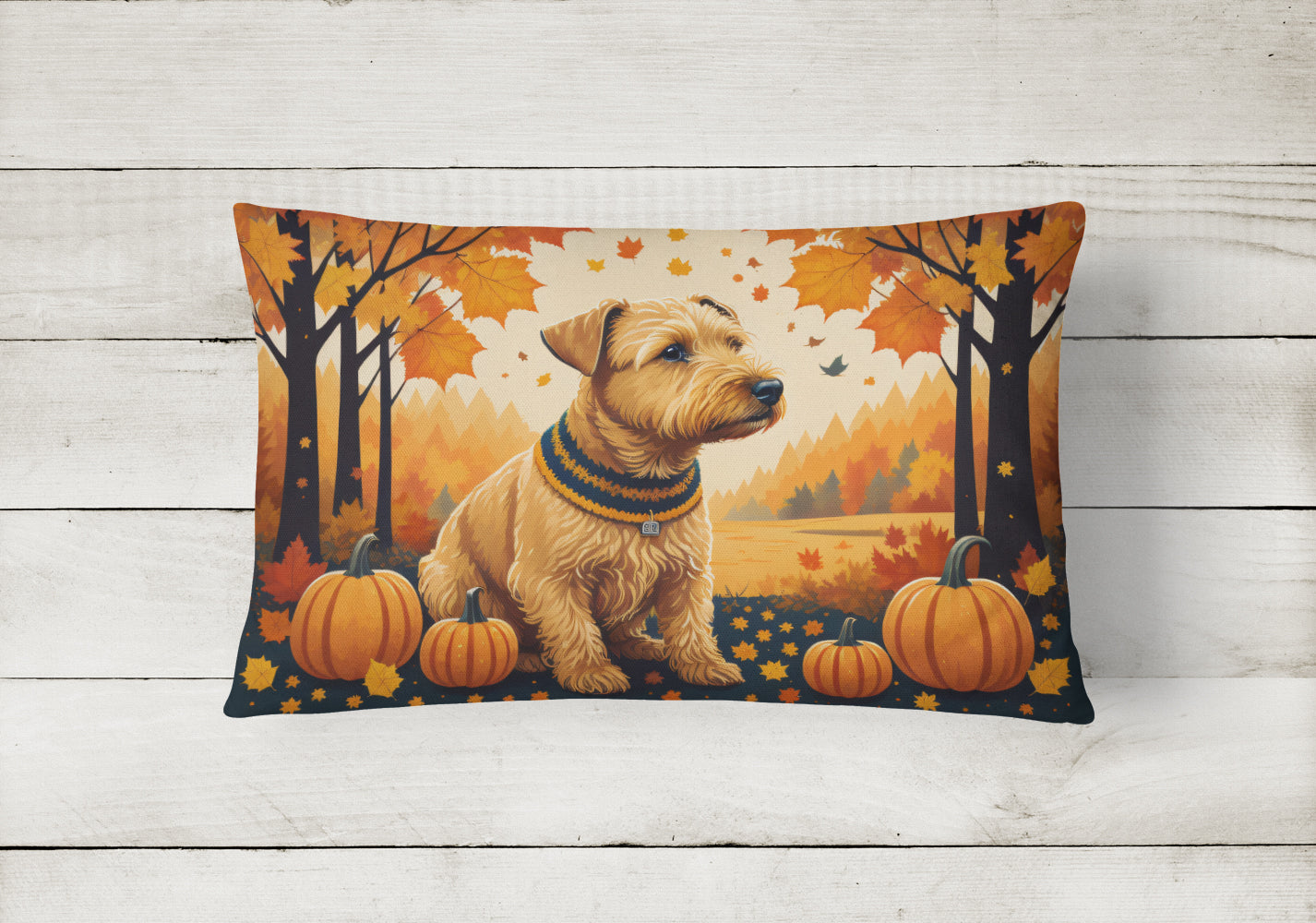 Lakeland Terrier Fall Fabric Decorative Pillow