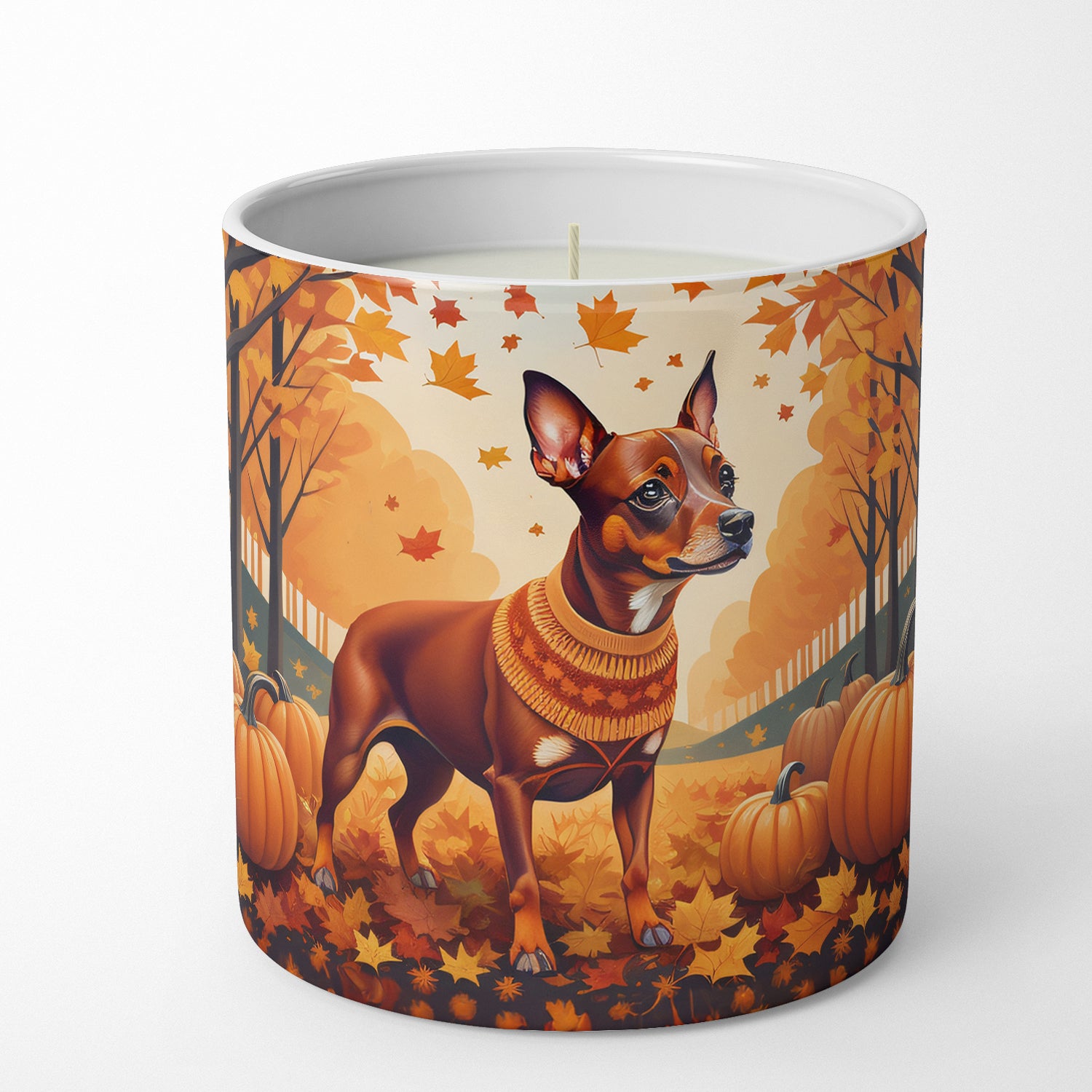 Buy this Red Miniature Pinscher Fall Decorative Soy Candle