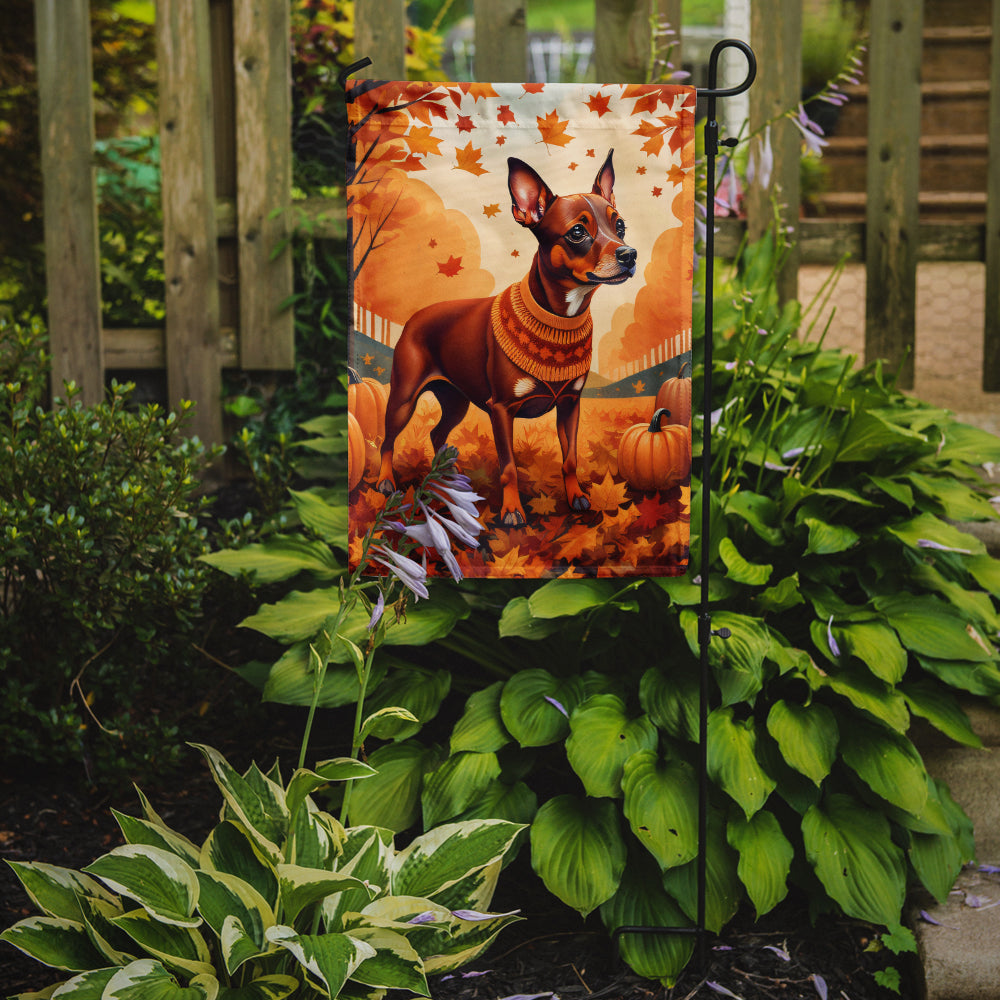 Red Miniature Pinscher Fall Garden Flag  the-store.com.