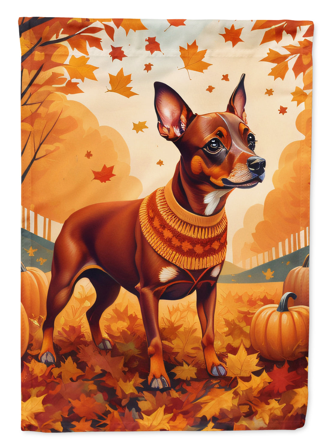 Buy this Red Miniature Pinscher Fall Garden Flag