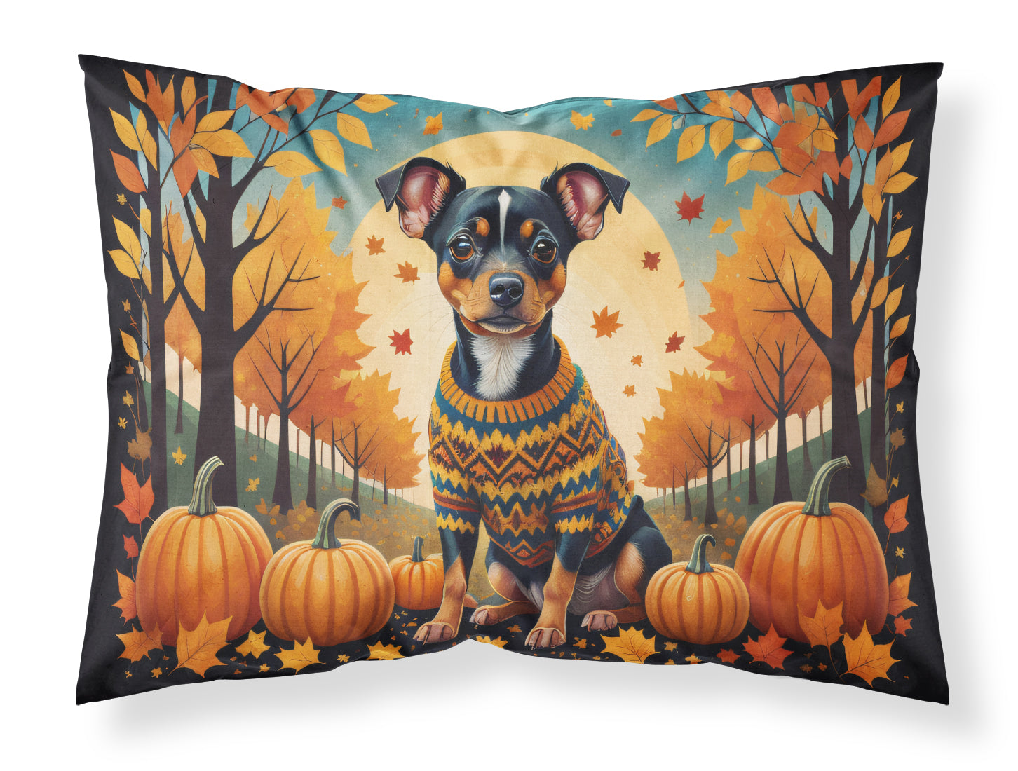 Buy this Miniature Pinscher Fall Fabric Standard Pillowcase