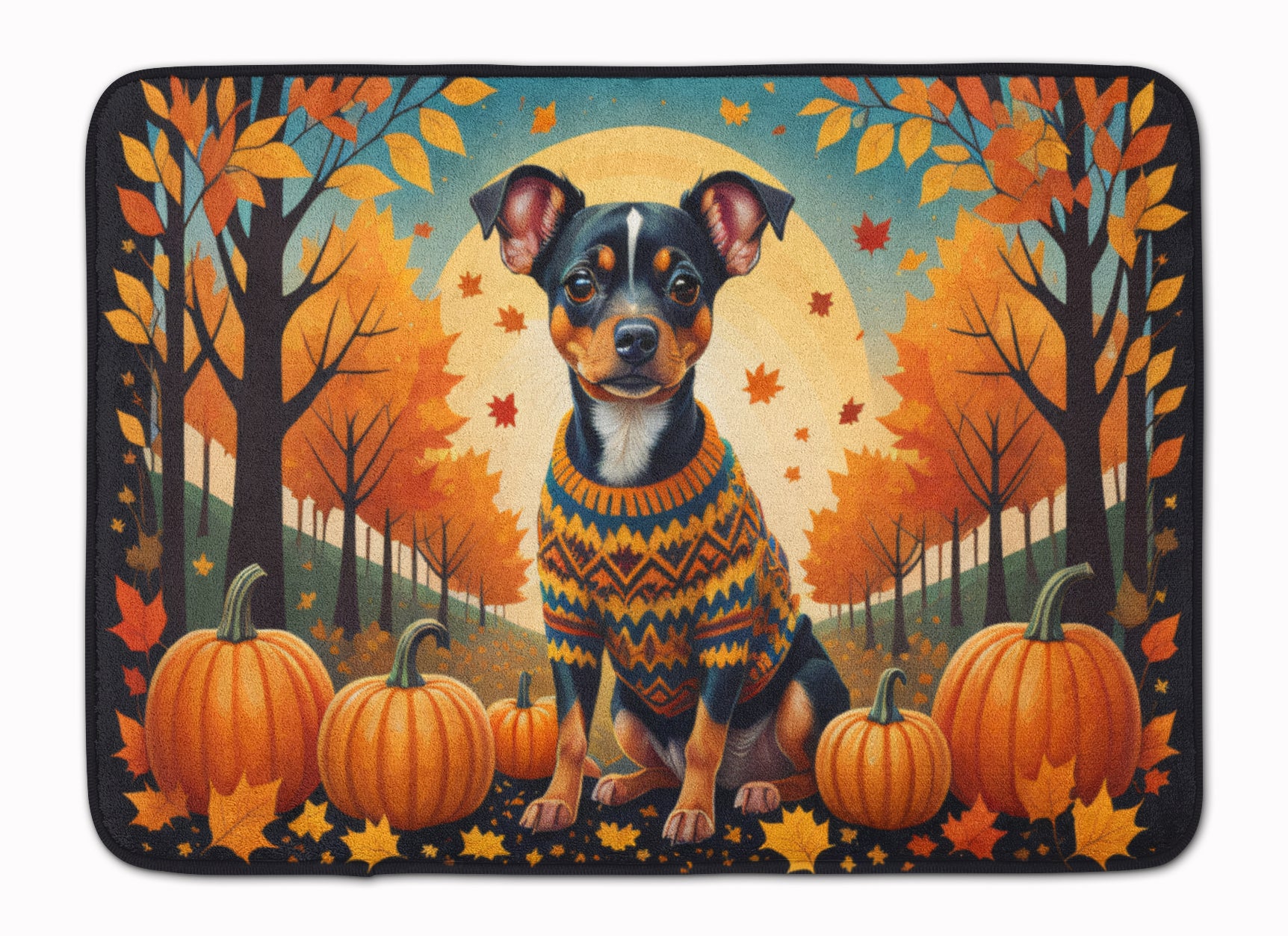 Buy this Miniature Pinscher Fall Memory Foam Kitchen Mat