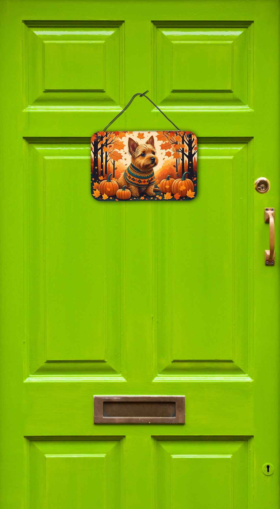 Norwich Terrier Fall Wall or Door Hanging Prints