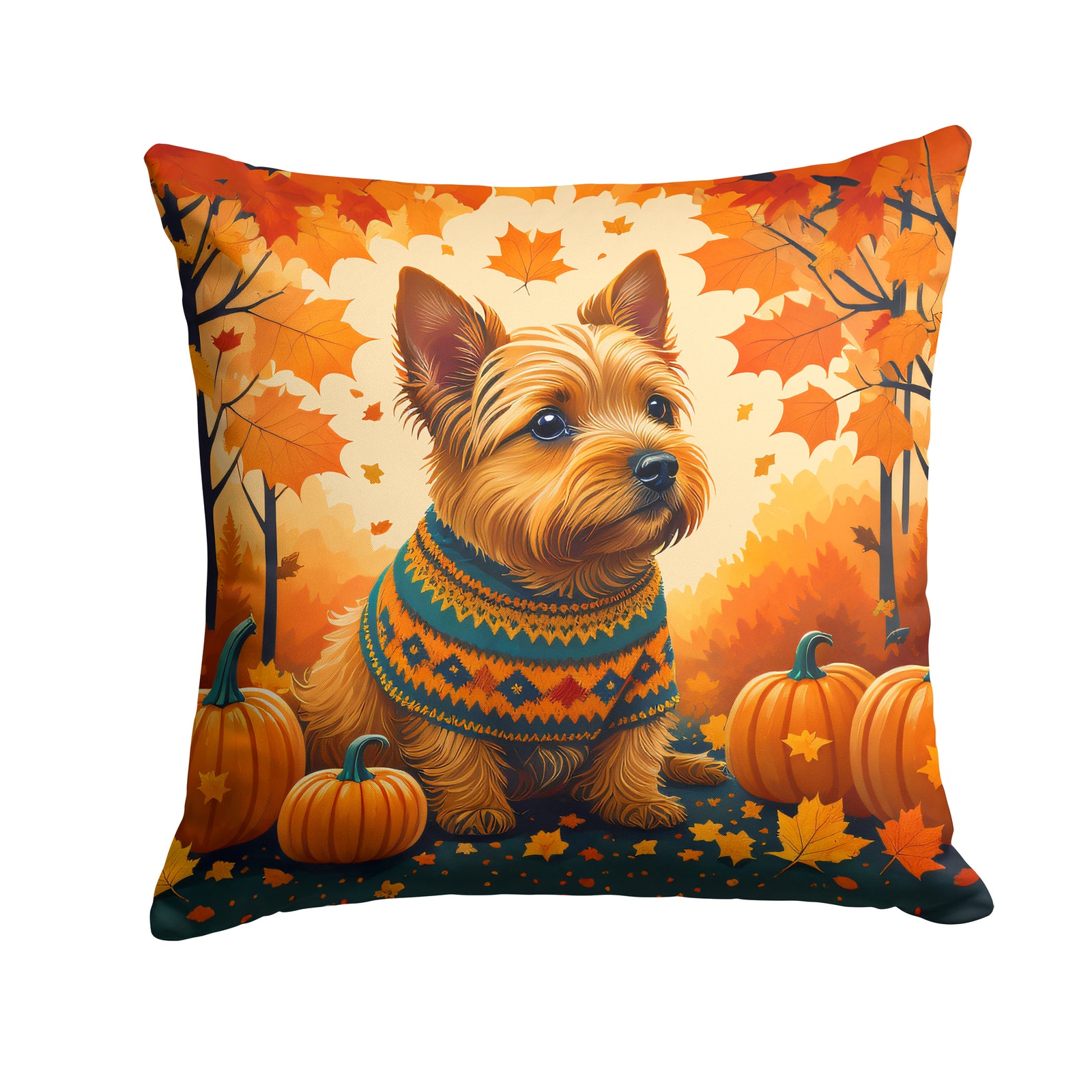 Buy this Norwich Terrier Fall Fabric Decorative Pillow