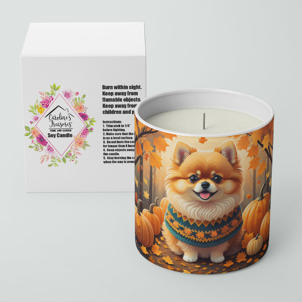 Pomeranian Fall Decorative Soy Candle  the-store.com.