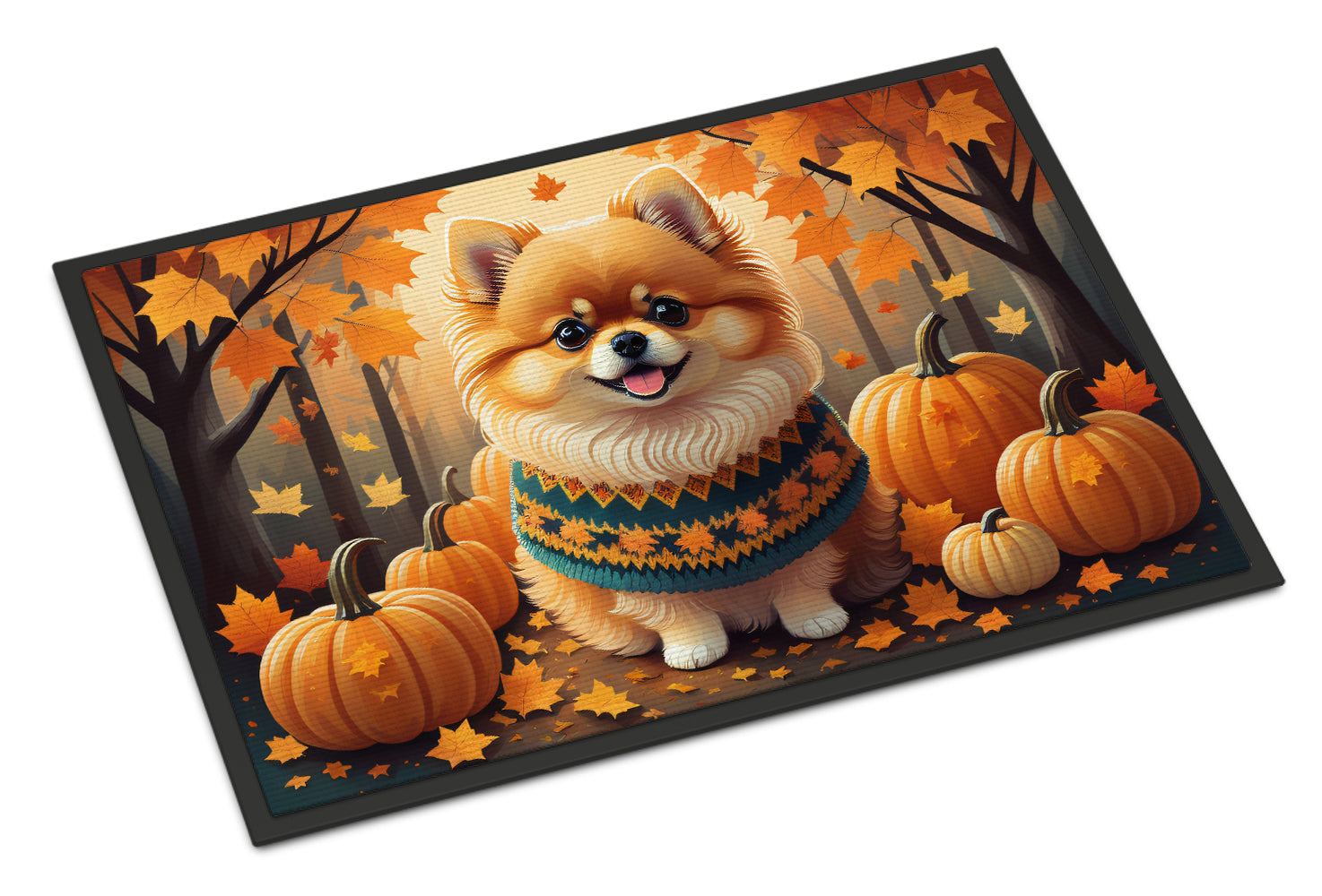 Buy this Pomeranian Fall Indoor or Outdoor Mat 24x36