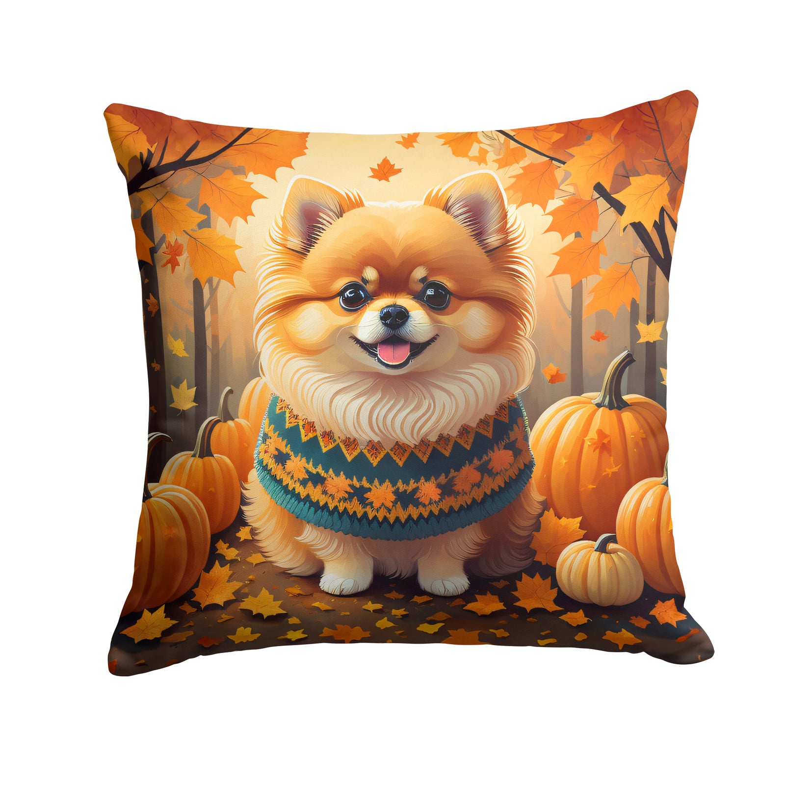 Buy this Pomeranian Fall Fabric Decorative Pillow