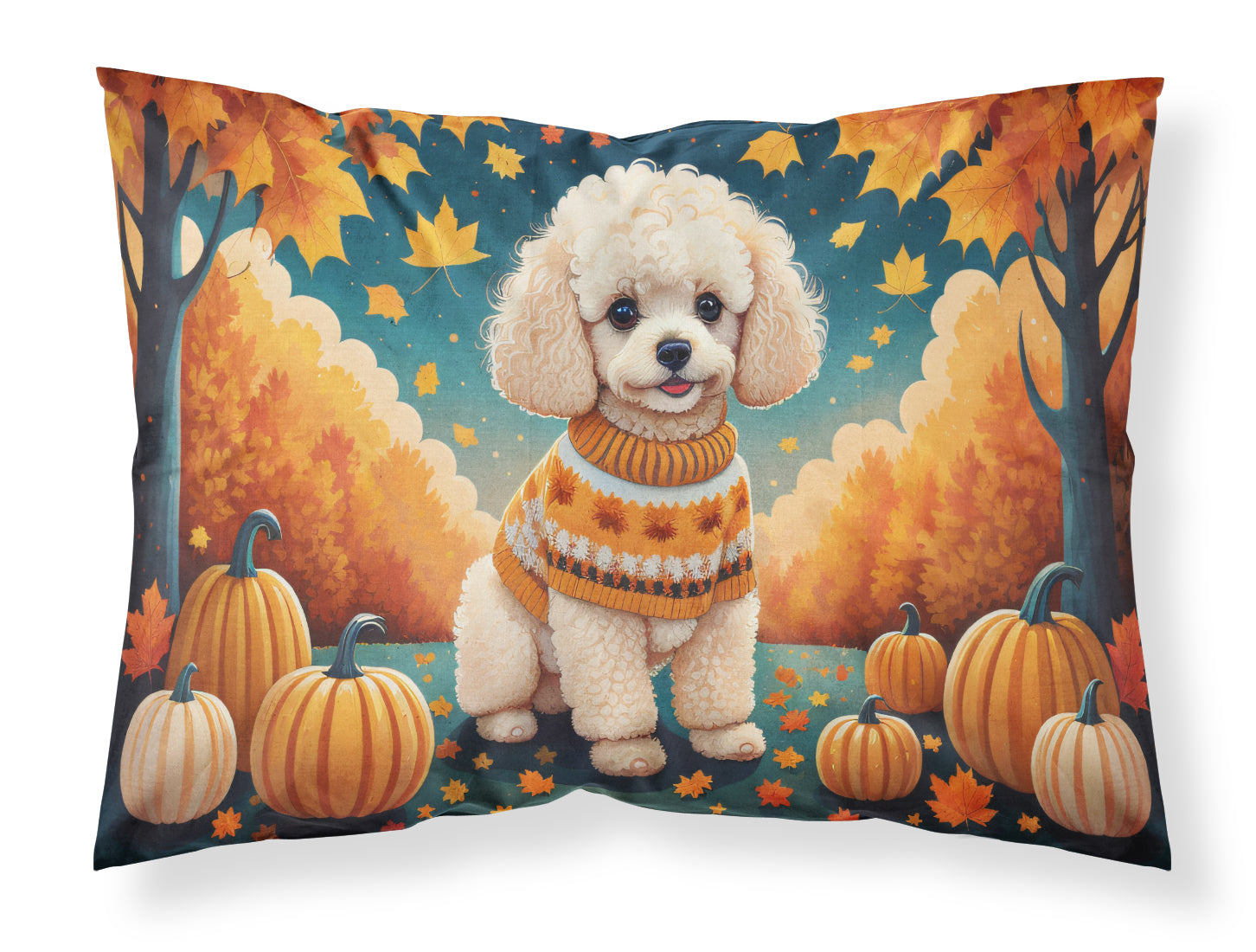 Buy this Poodle Fall Fabric Standard Pillowcase