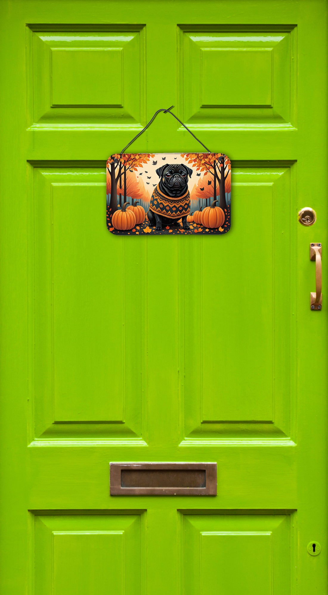 Black Pug Fall Wall or Door Hanging Prints  the-store.com.