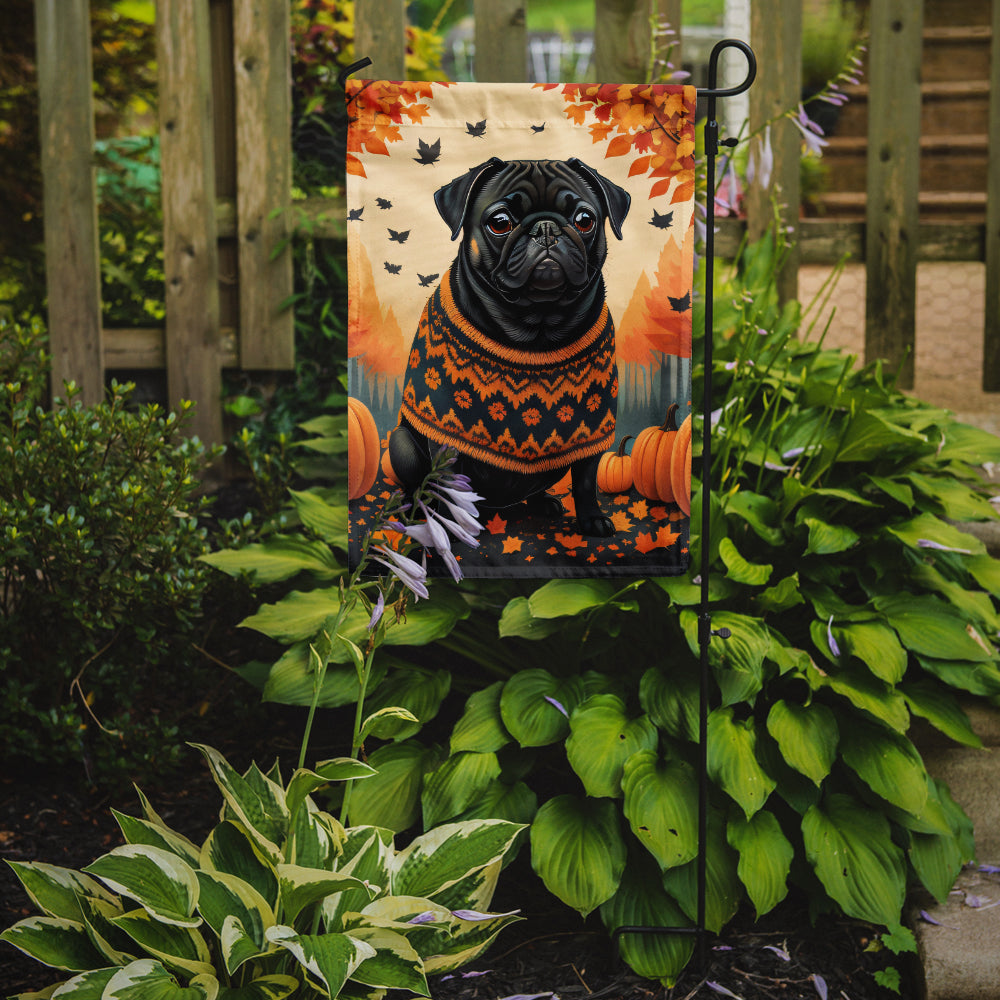 Black Pug Fall Garden Flag  the-store.com.