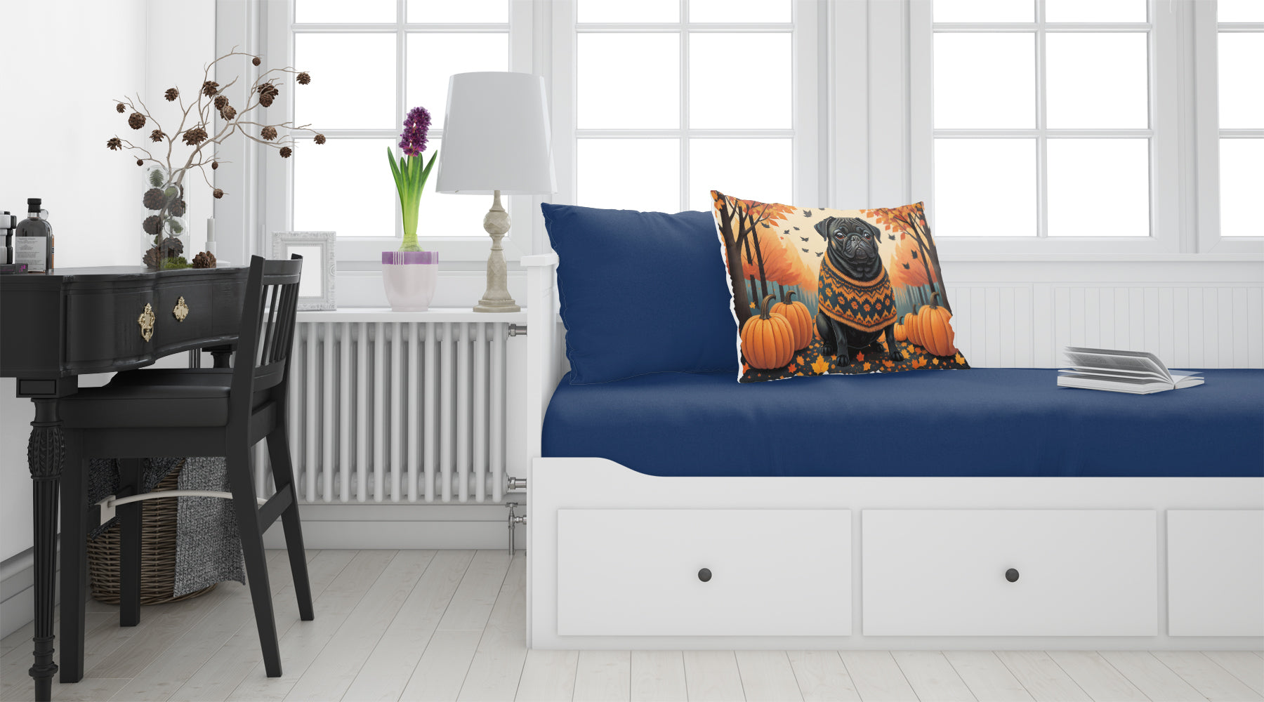 Buy this Black Pug Fall Fabric Standard Pillowcase