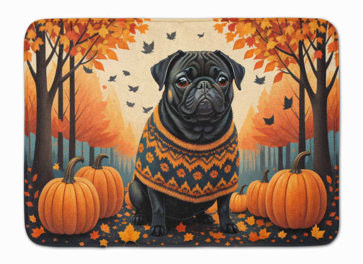 Buy this Black Pug Fall Memory Foam Kitchen Mat