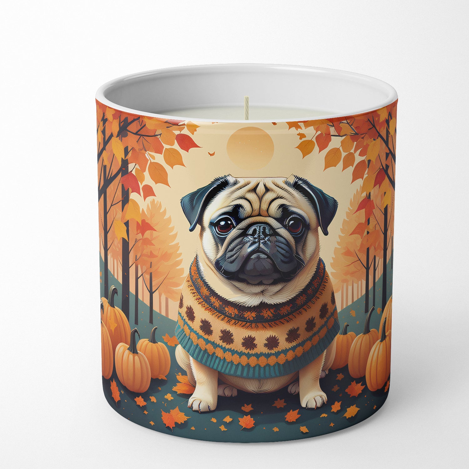 Buy this Fawn Pug Fall Decorative Soy Candle