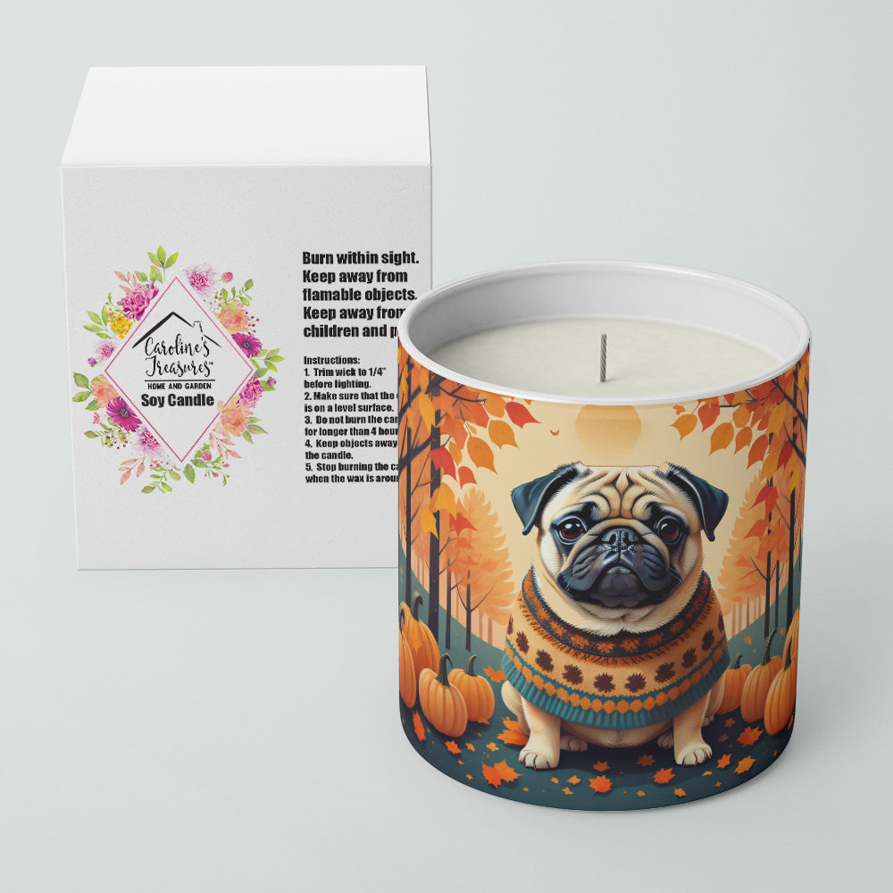Fawn Pug Fall Decorative Soy Candle  the-store.com.