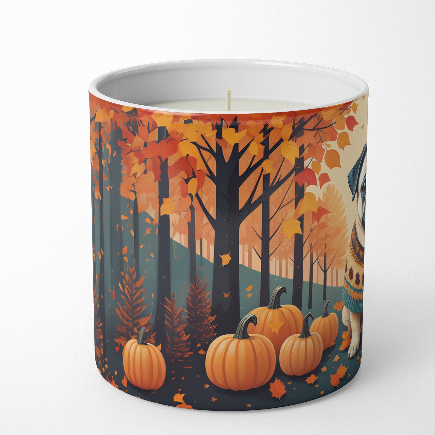 Fawn Pug Fall Decorative Soy Candle  the-store.com.
