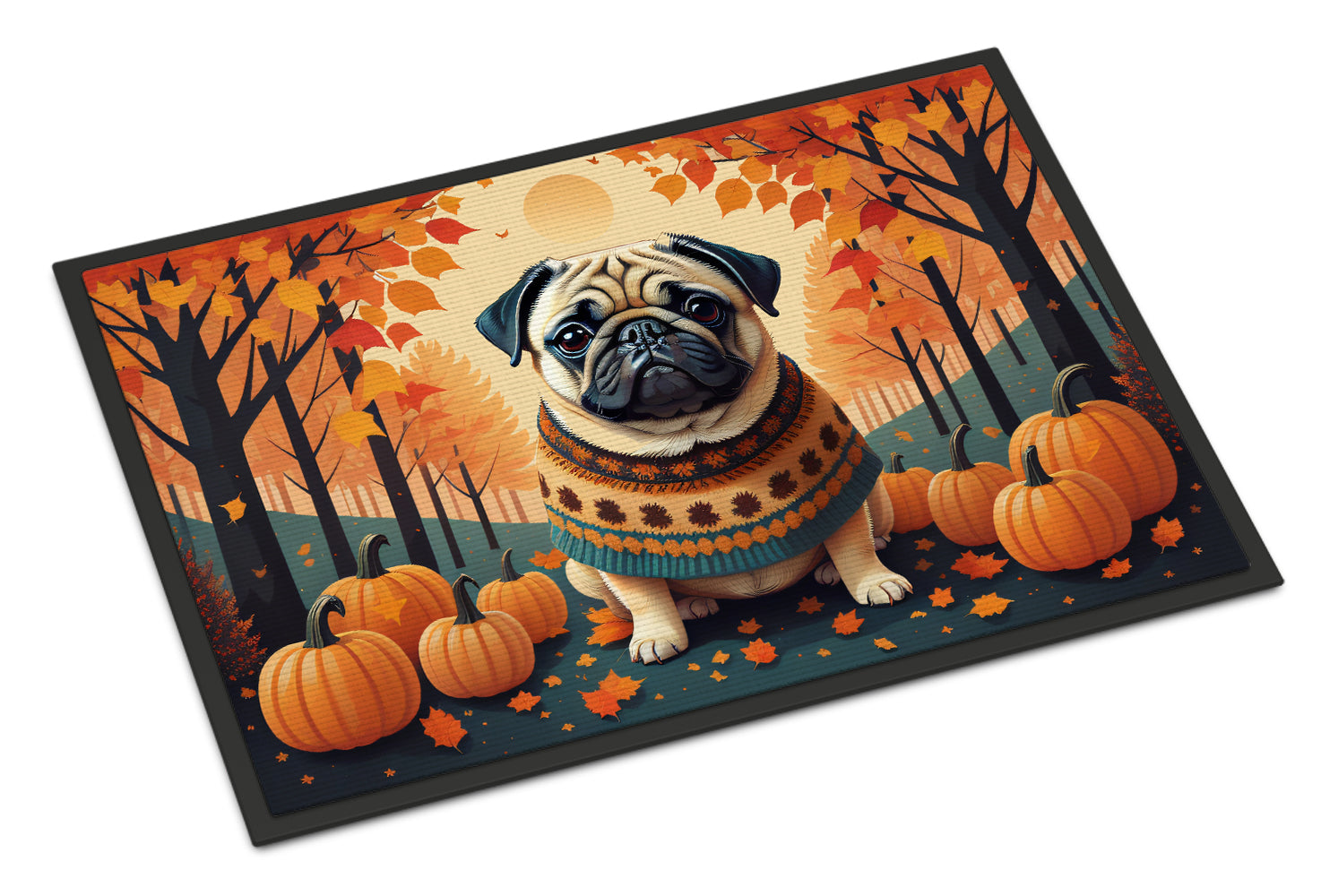 Buy this Fawn Pug Fall Doormat 18x27