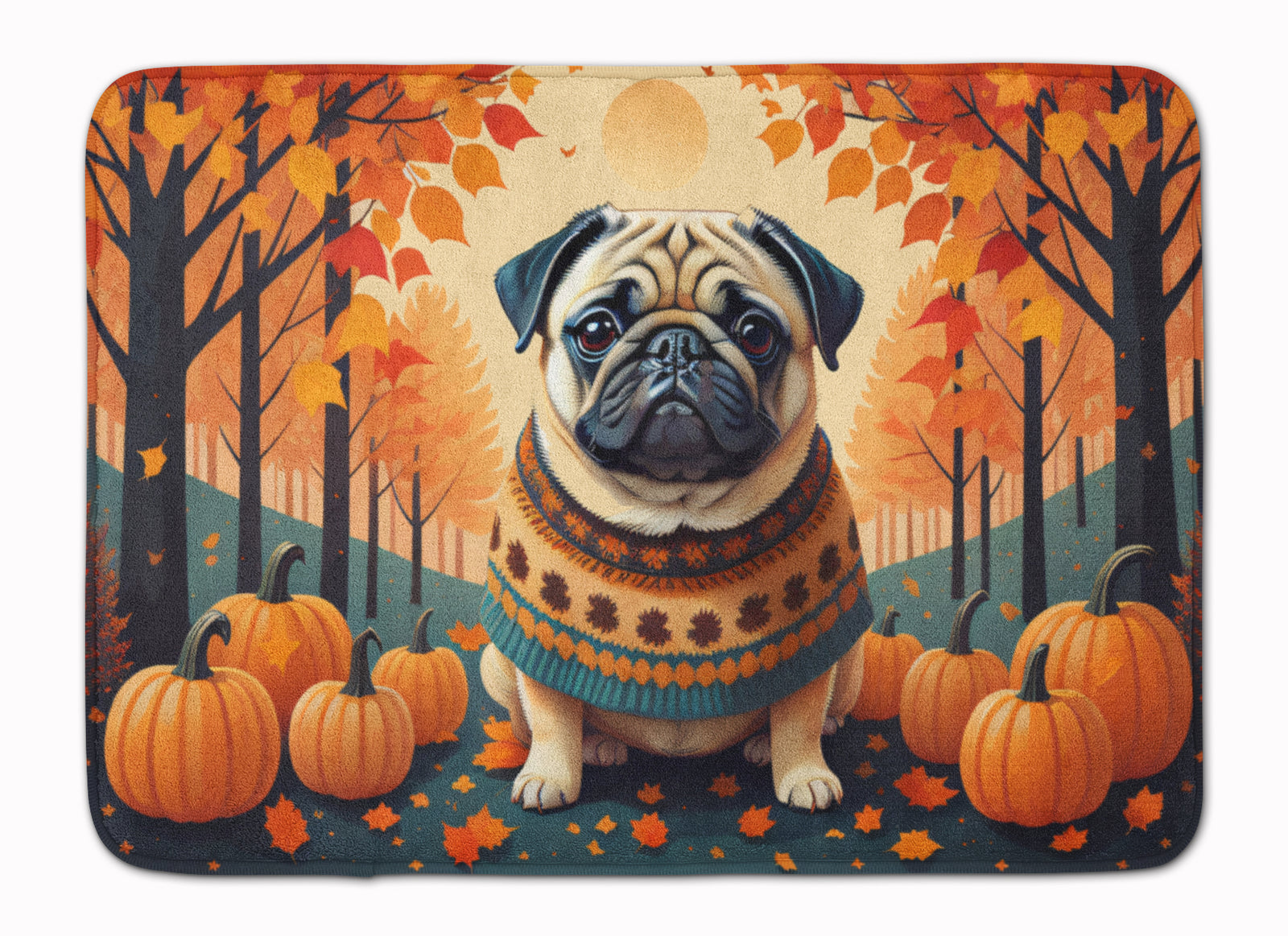 Buy this Fawn Pug Fall Memory Foam Kitchen Mat