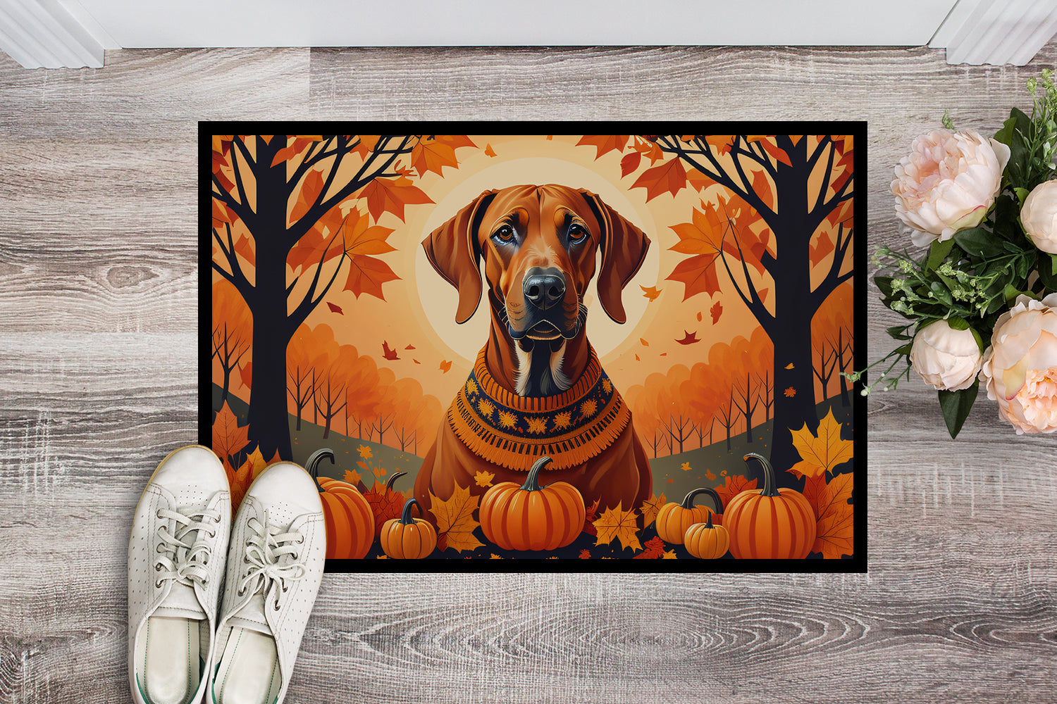 Rhodesian Ridgeback Fall Indoor or Outdoor Mat 24x36