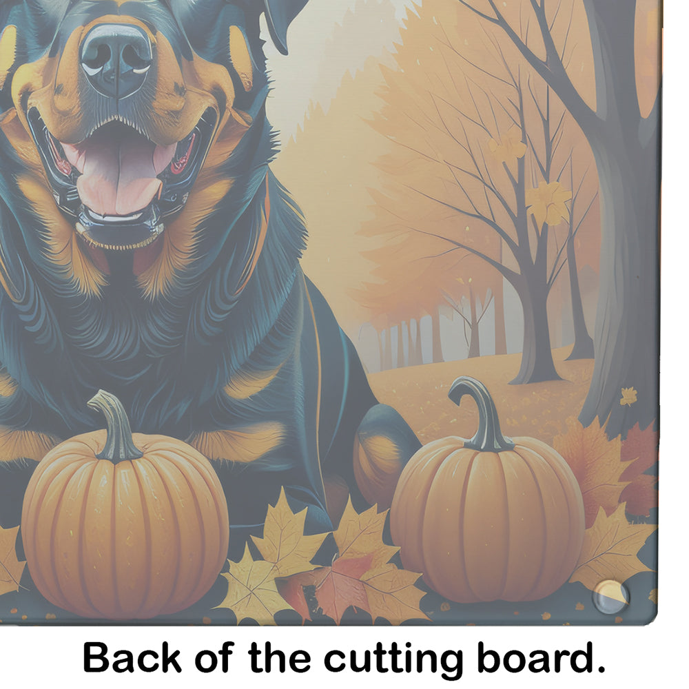 Rottweiler Fall Glass Cutting Board Large  the-store.com.