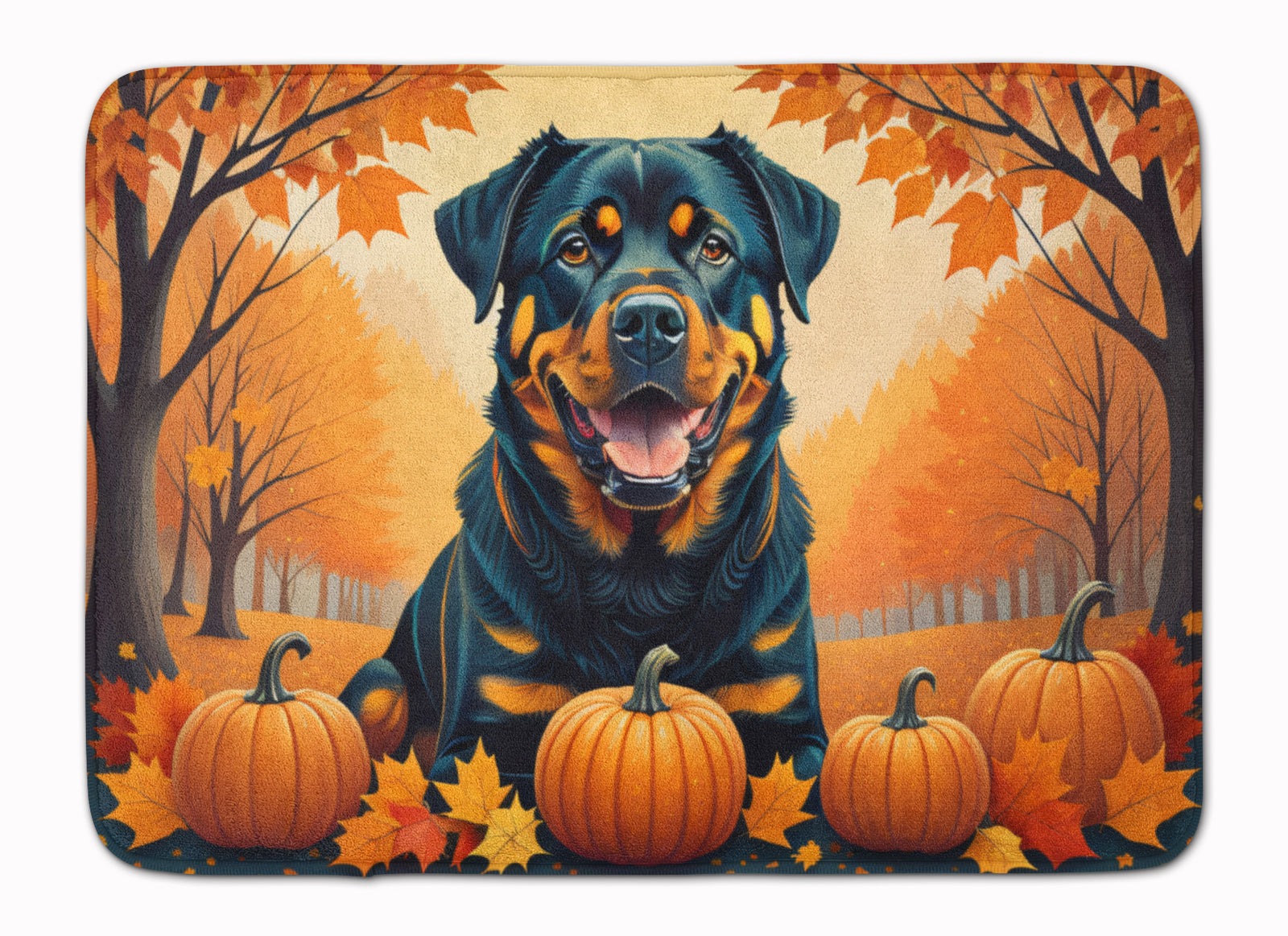 Buy this Rottweiler Fall Memory Foam Kitchen Mat