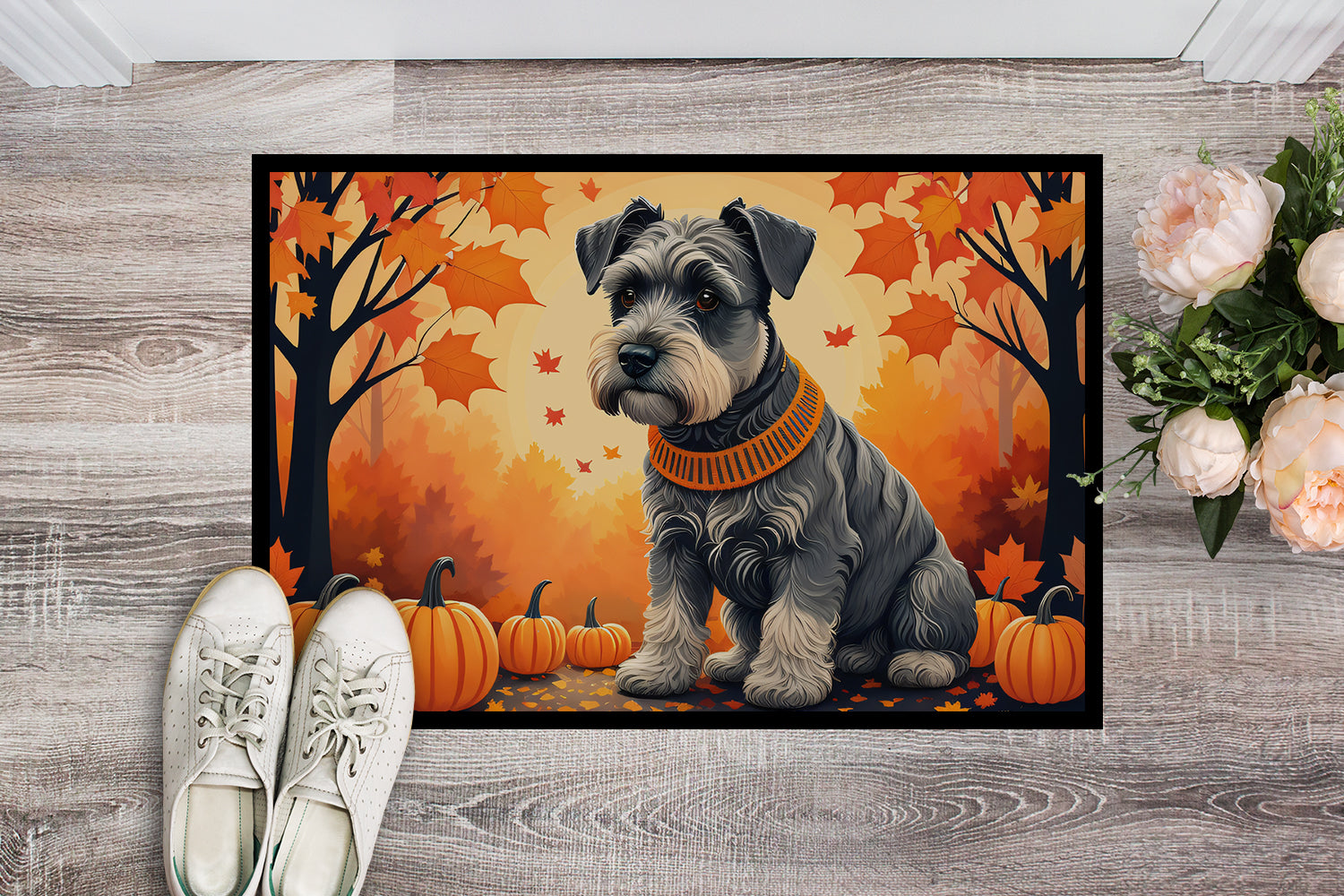 Schnauzer Fall Indoor or Outdoor Mat 24x36  the-store.com.