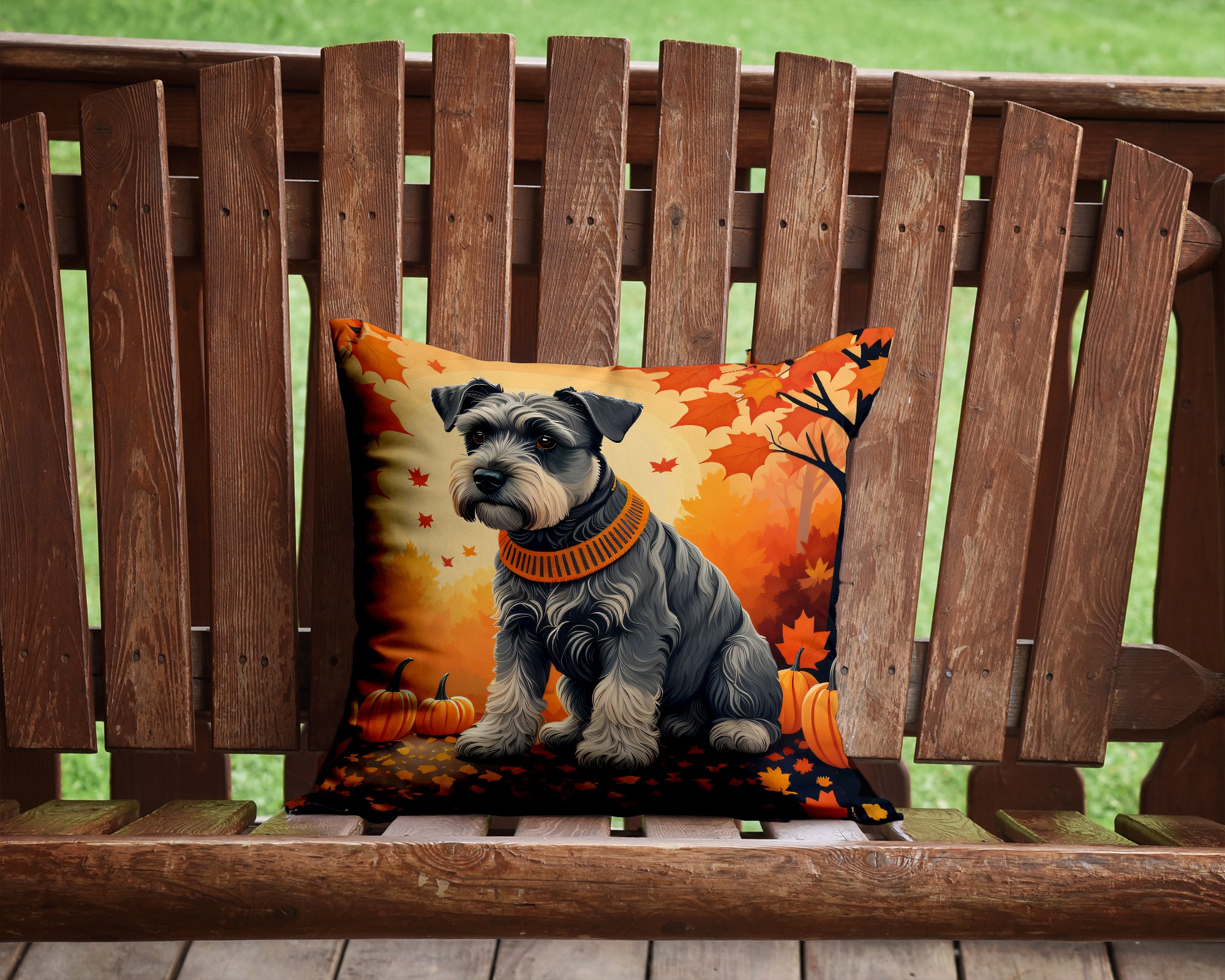 Buy this Schnauzer Fall Fabric Decorative Pillow