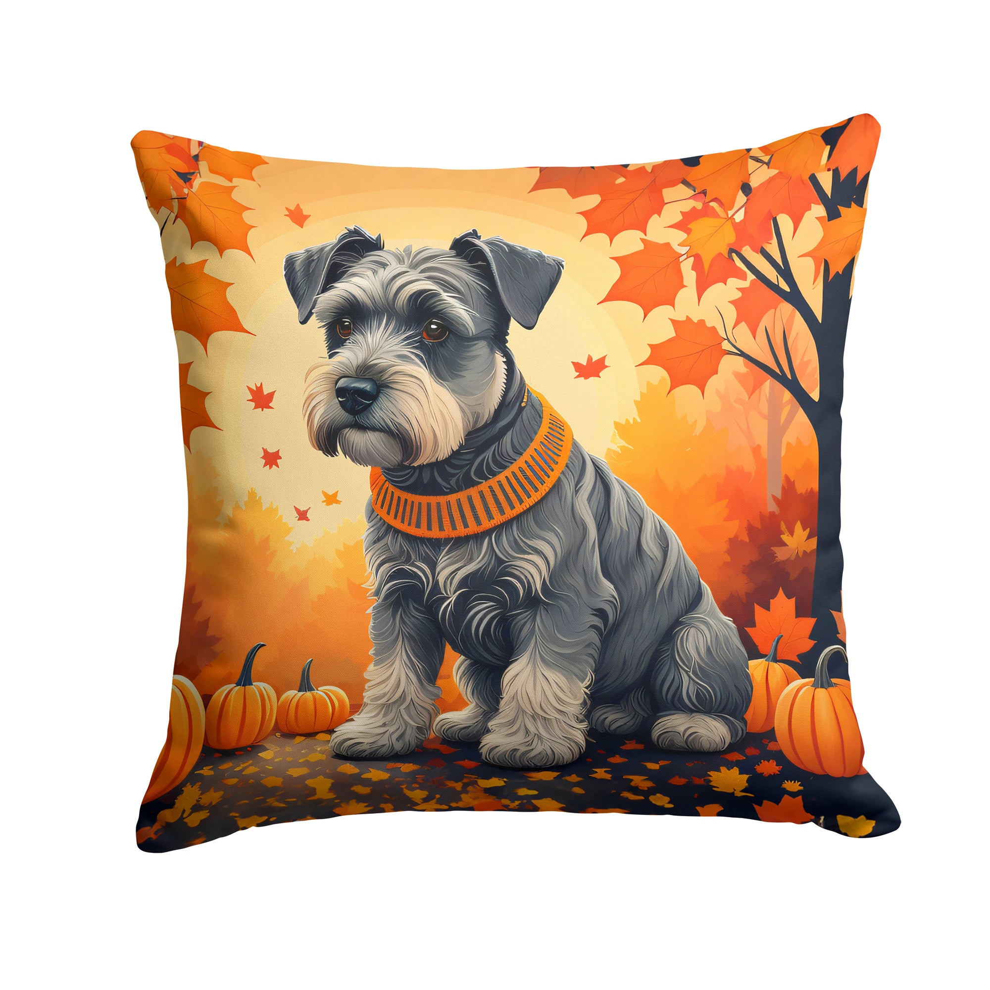 Buy this Schnauzer Fall Fabric Decorative Pillow