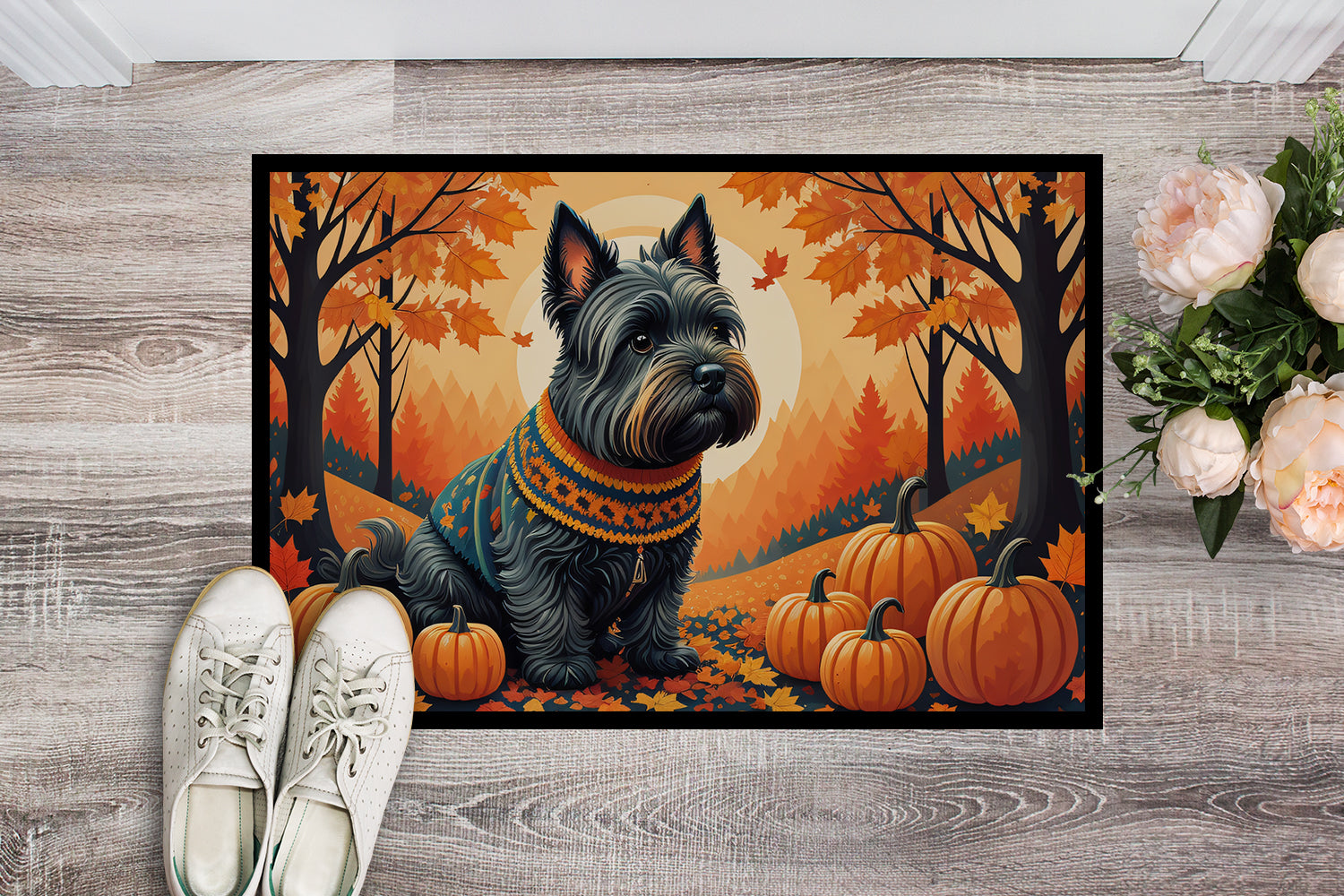 Scottish Terrier Fall Indoor or Outdoor Mat 24x36  the-store.com.