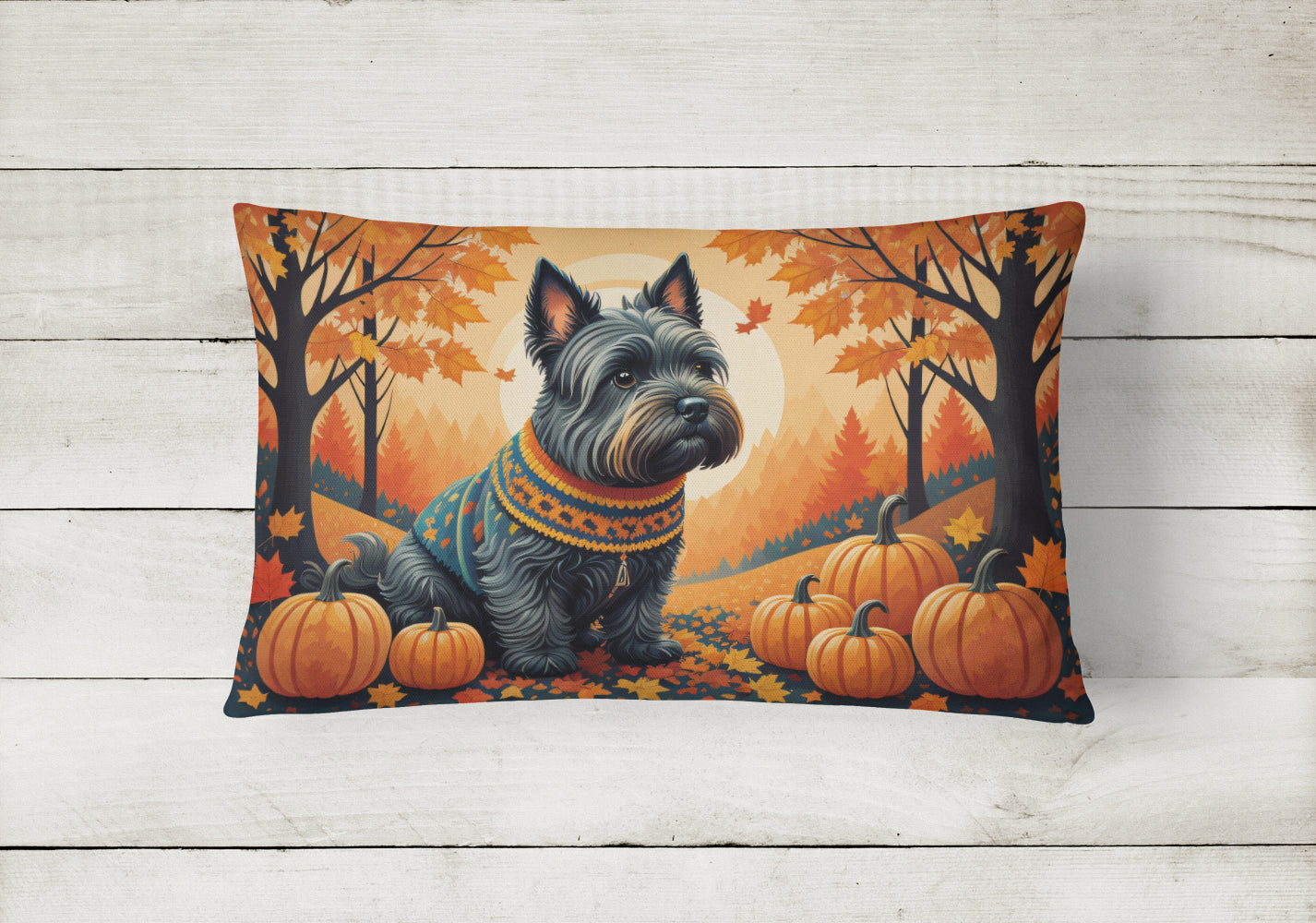 Scottish Terrier Fall Fabric Decorative Pillow  the-store.com.