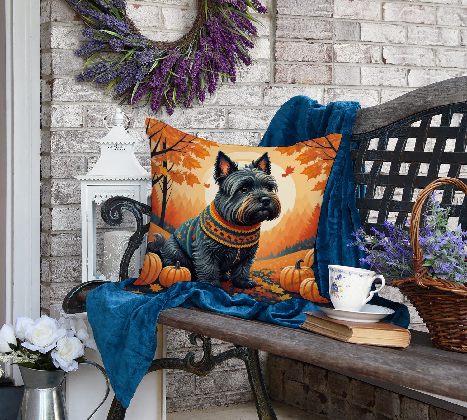 Buy this Scottish Terrier Fall Fabric Decorative Pillow