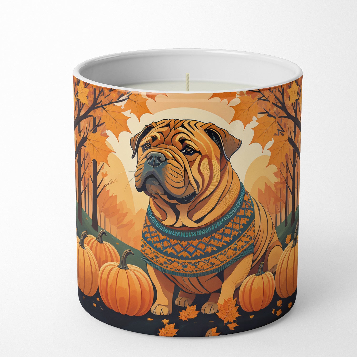 Buy this Shar Pei Fall Decorative Soy Candle