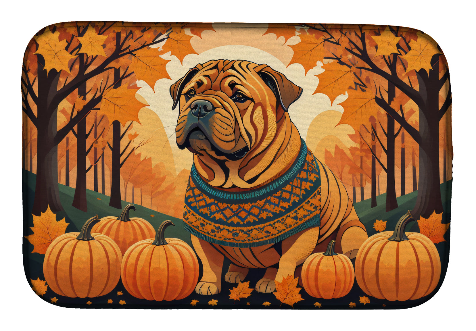 Buy this Shar Pei Fall Dish Drying Mat