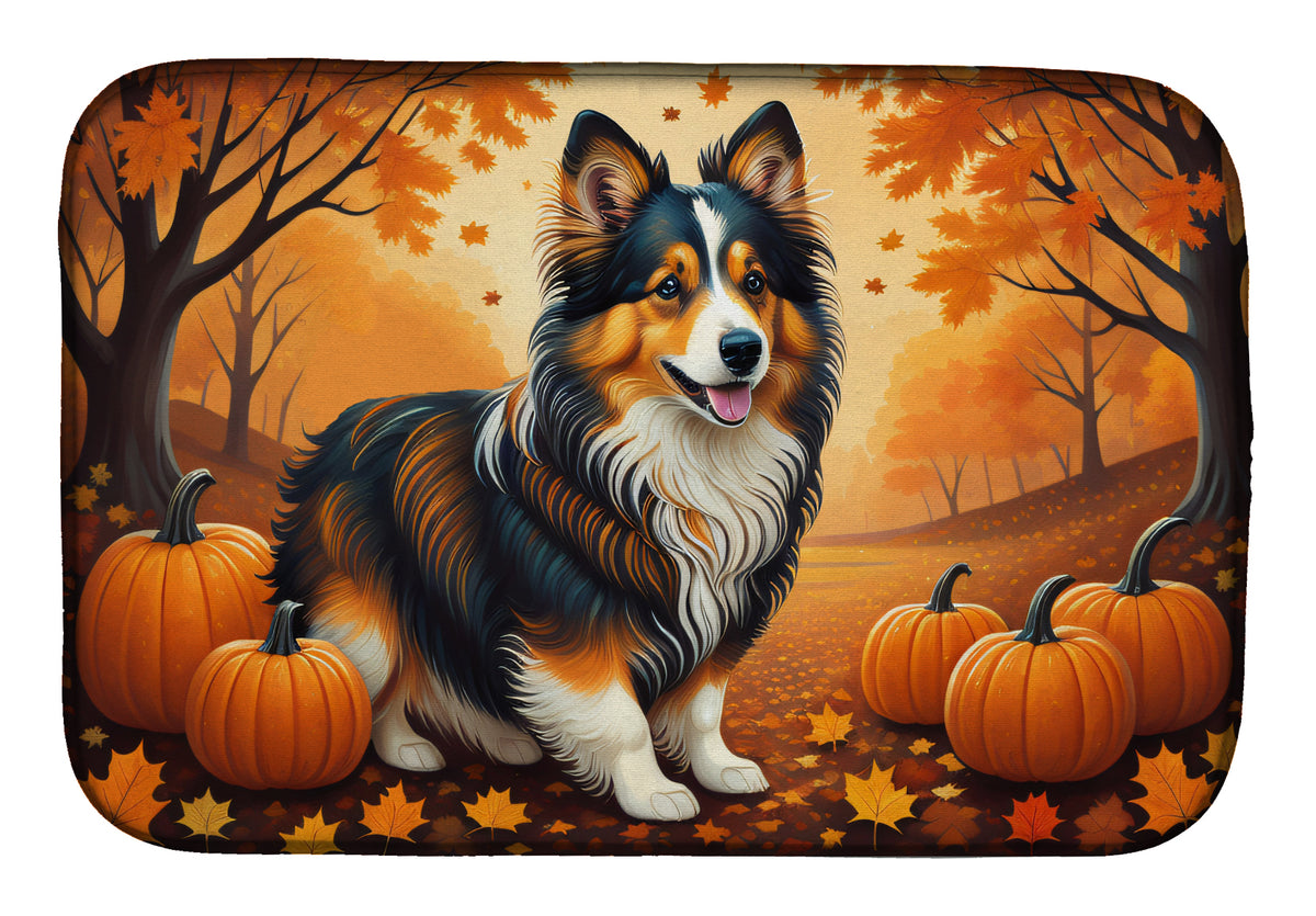 Buy this Sheltie Fall Dish Drying Mat