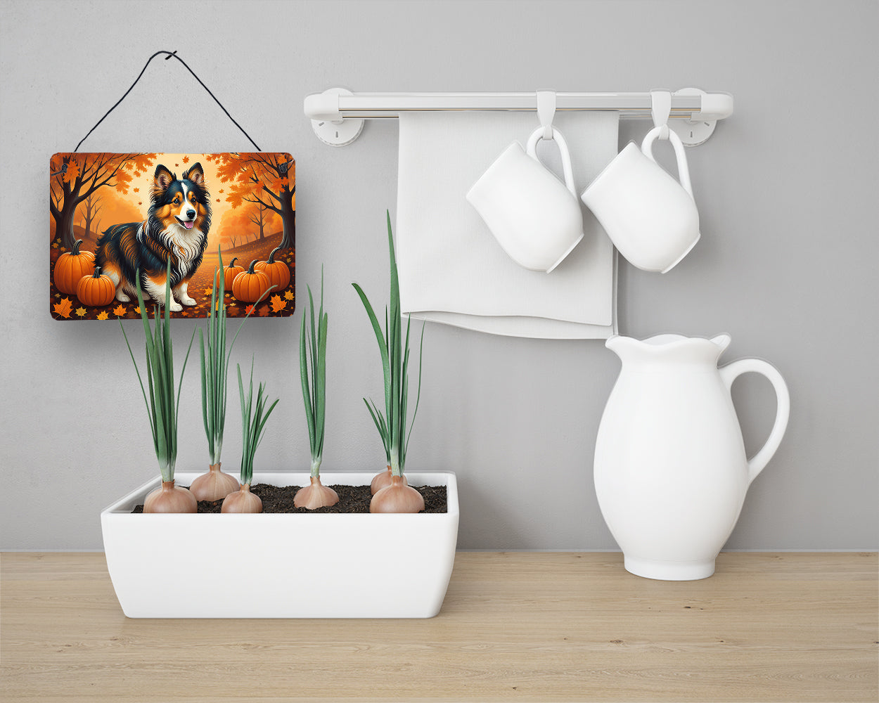 Sheltie Fall Wall or Door Hanging Prints  the-store.com.