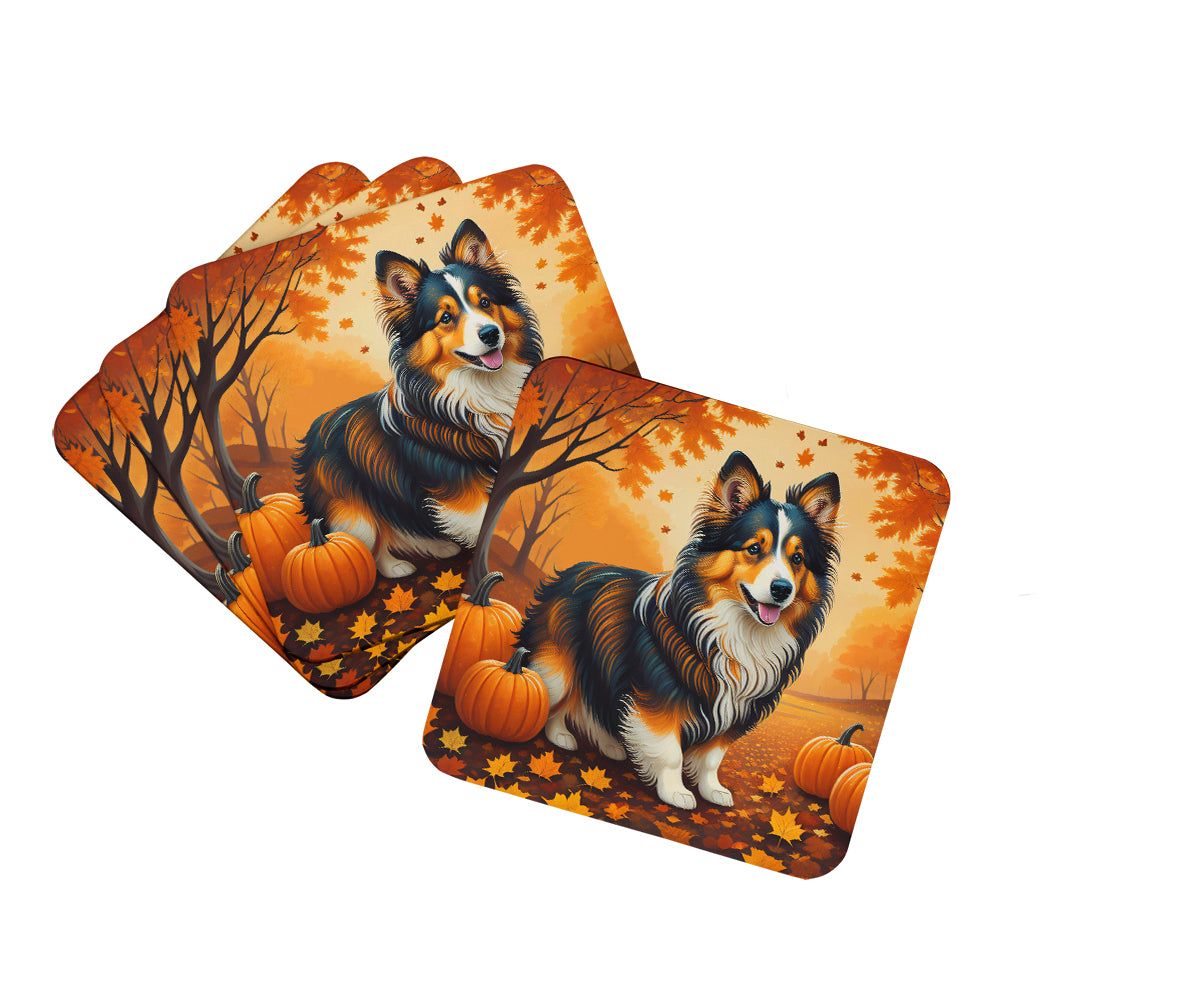 Buy this Sheltie Fall Foam Coaster Set of 4