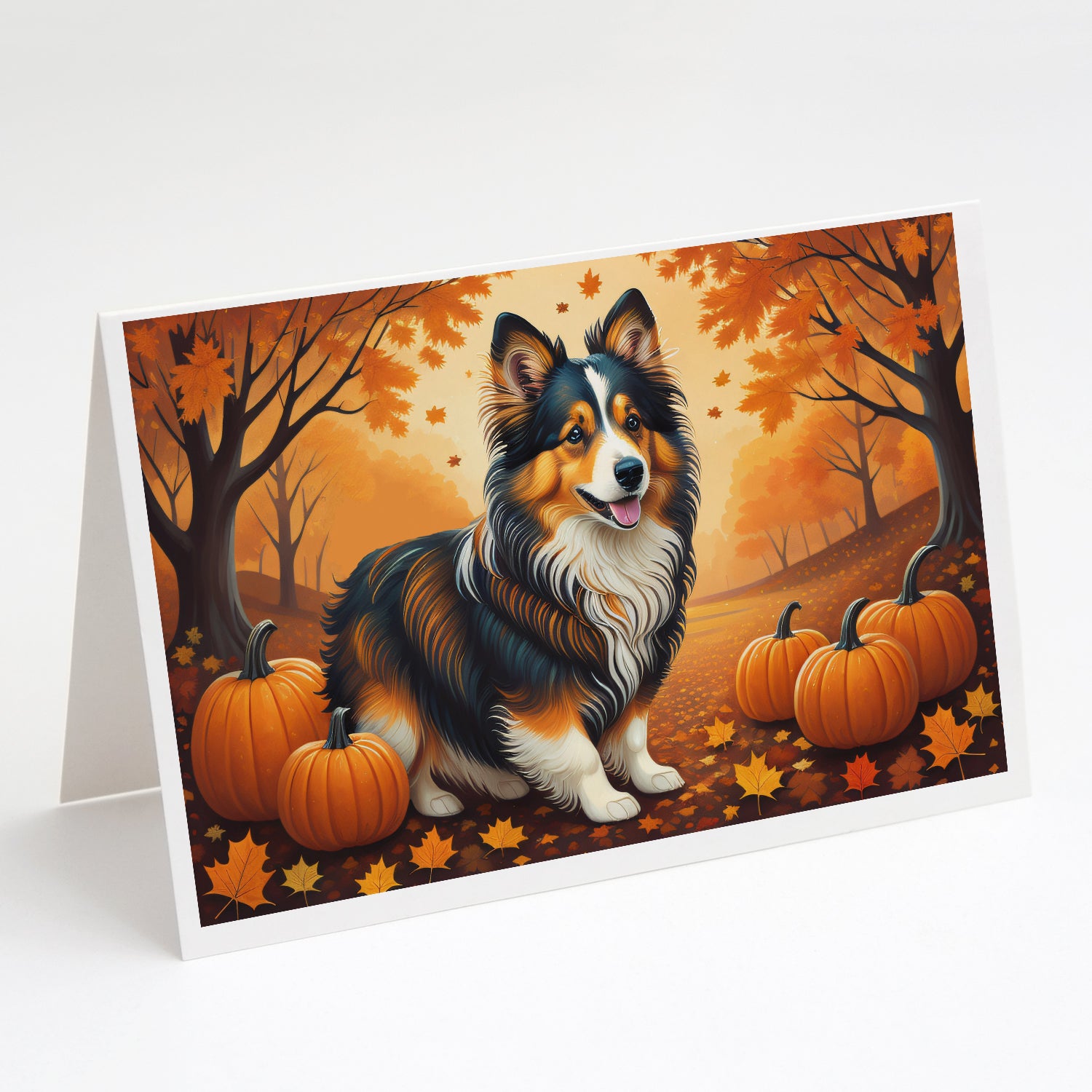 Buy this Sheltie Fall Greeting Cards and Envelopes Pack of 8