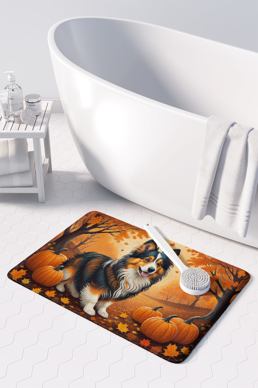 Sheltie Fall Memory Foam Kitchen Mat  the-store.com.