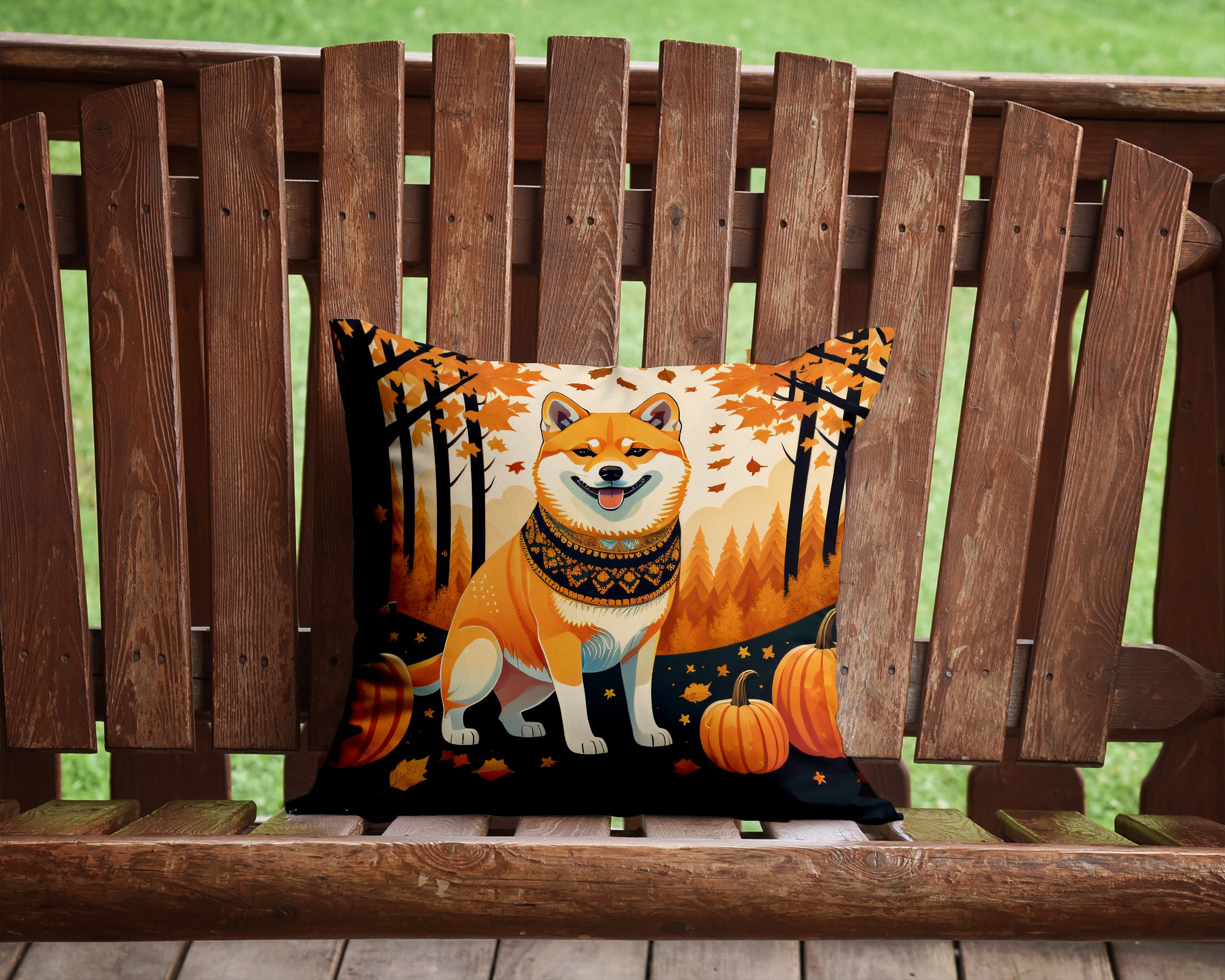 Shiba Inu Fall Fabric Decorative Pillow  the-store.com.