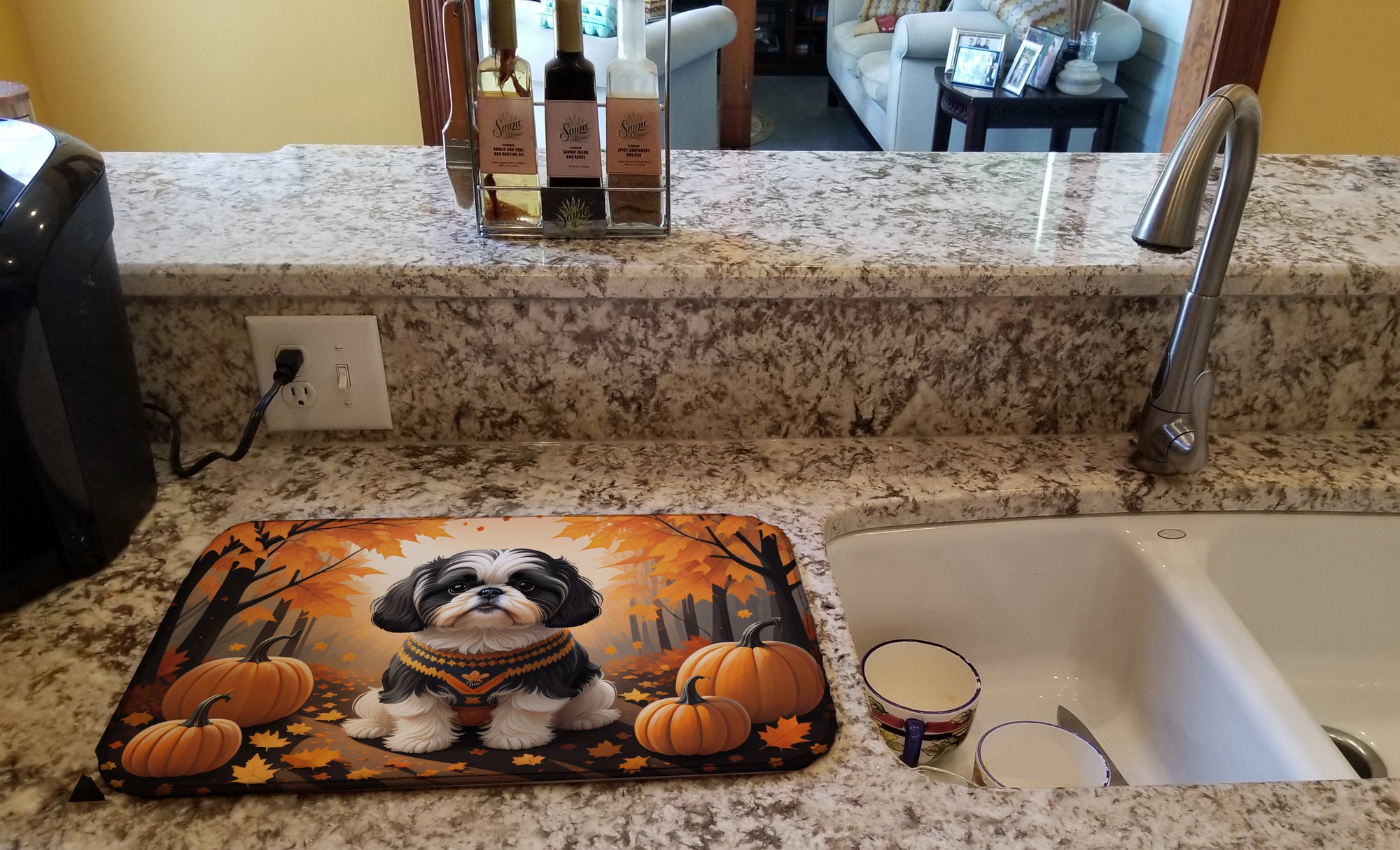 Shih Tzu Fall Dish Drying Mat  the-store.com.