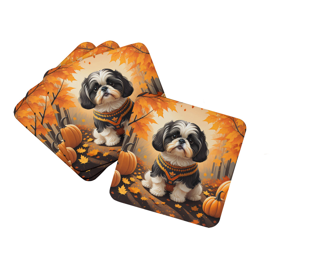 Buy this Shih Tzu Fall Foam Coaster Set of 4