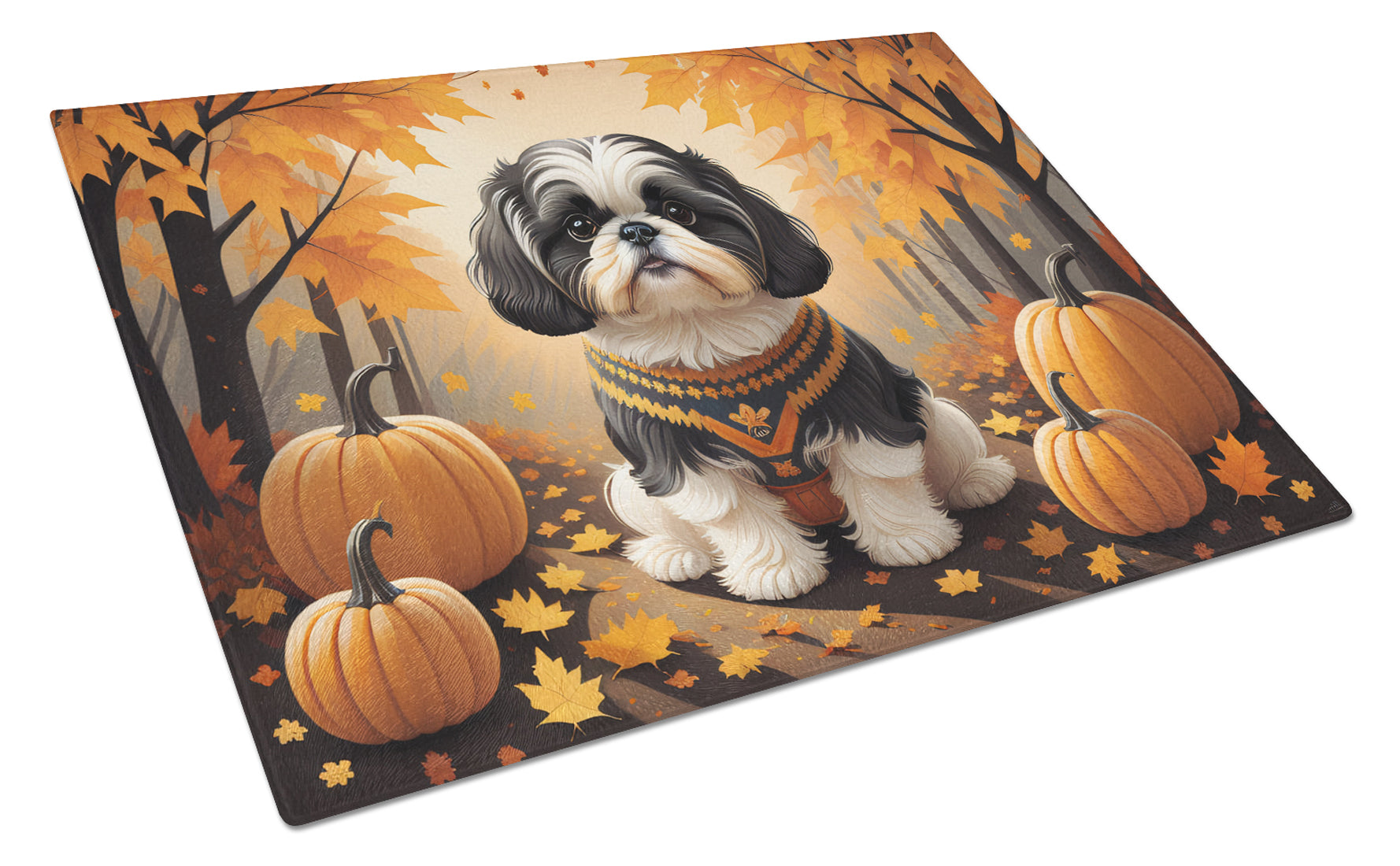 Buy this Shih Tzu Fall Glass Cutting Board Large