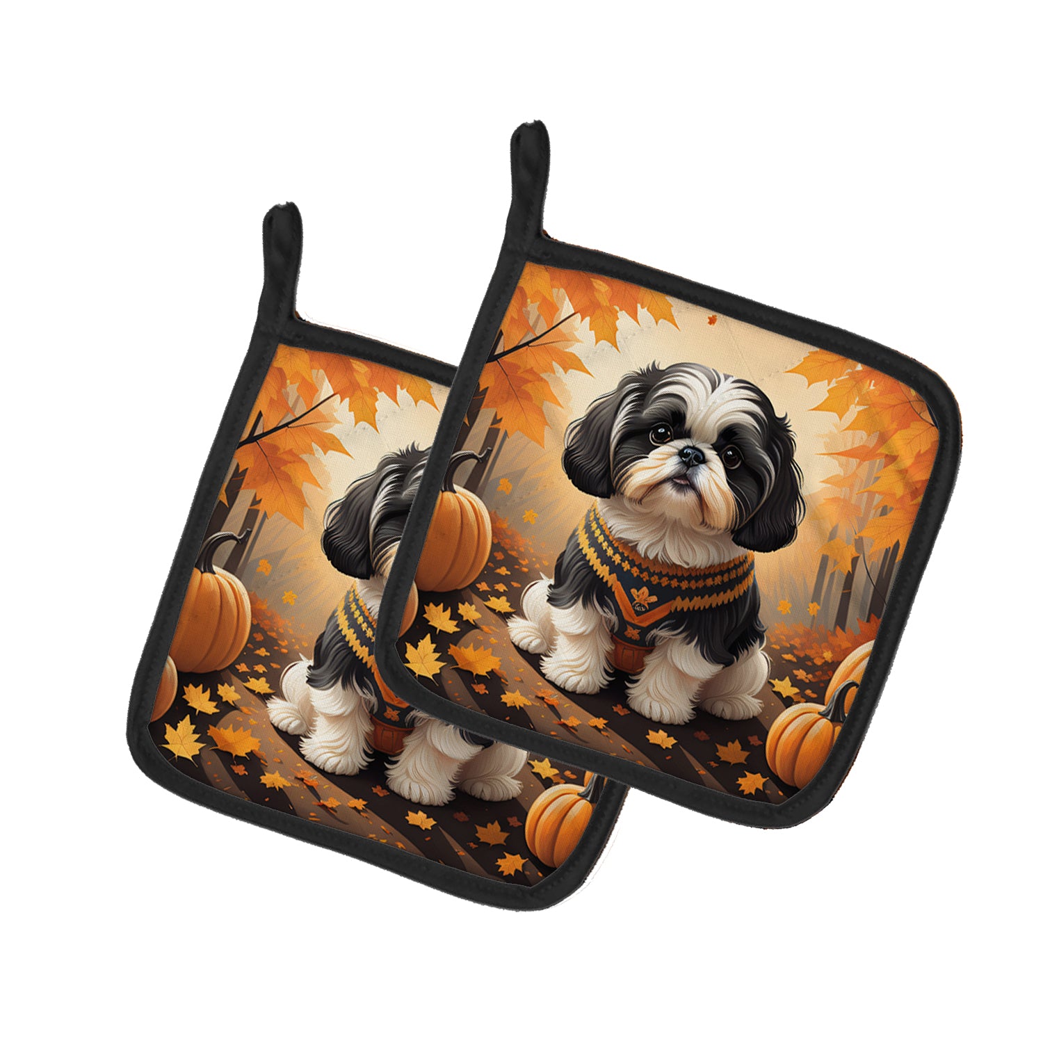 Buy this Shih Tzu Fall Pair of Pot Holders