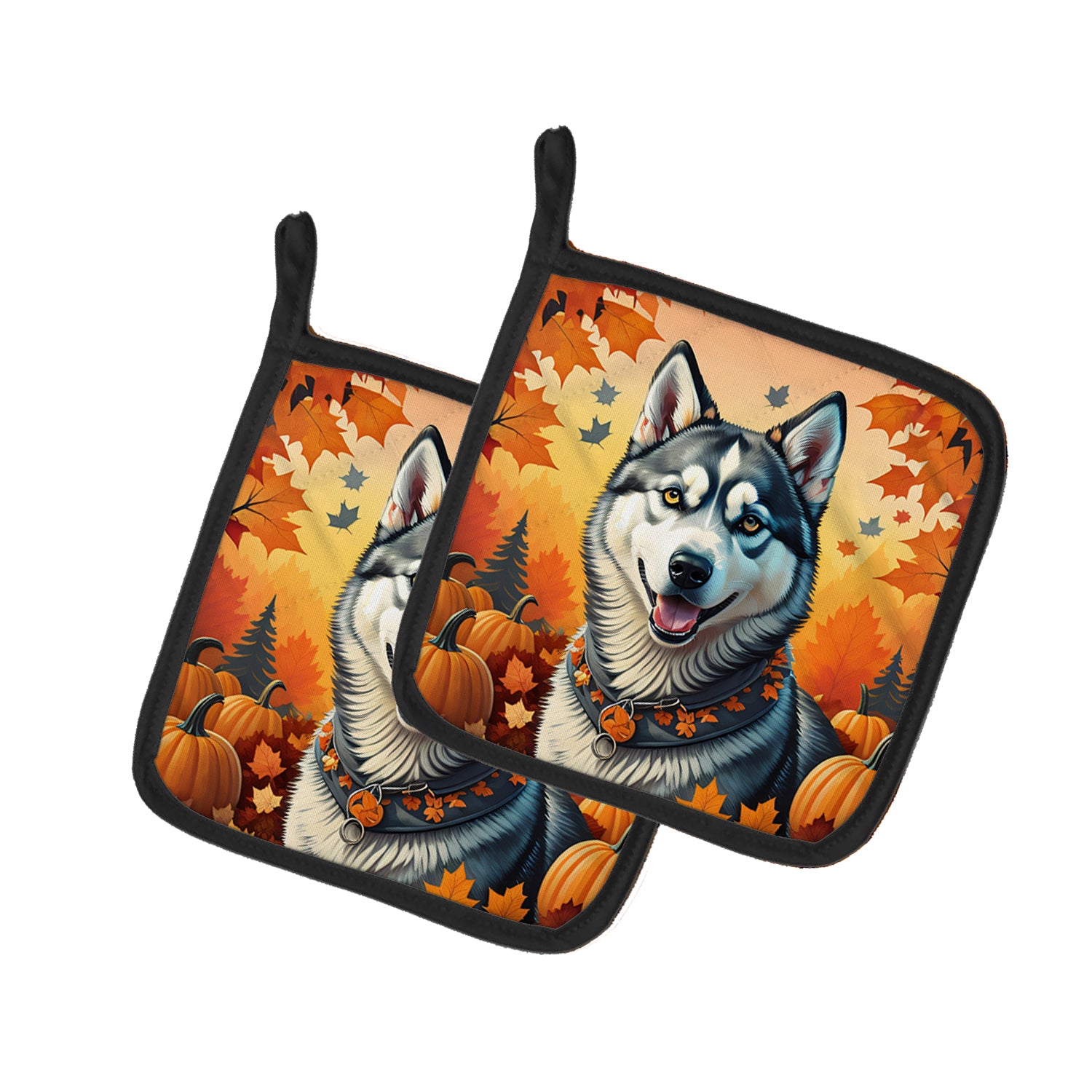 Buy this Siberian Husky Fall Pair of Pot Holders